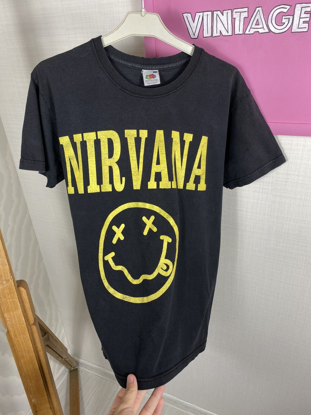 Fruit Of The Loom × Nirvana × Vintage Nirvana Smile Vintage 90S T Shirt Size US S / EU 44-46 / 1 - 4 Thumbnail