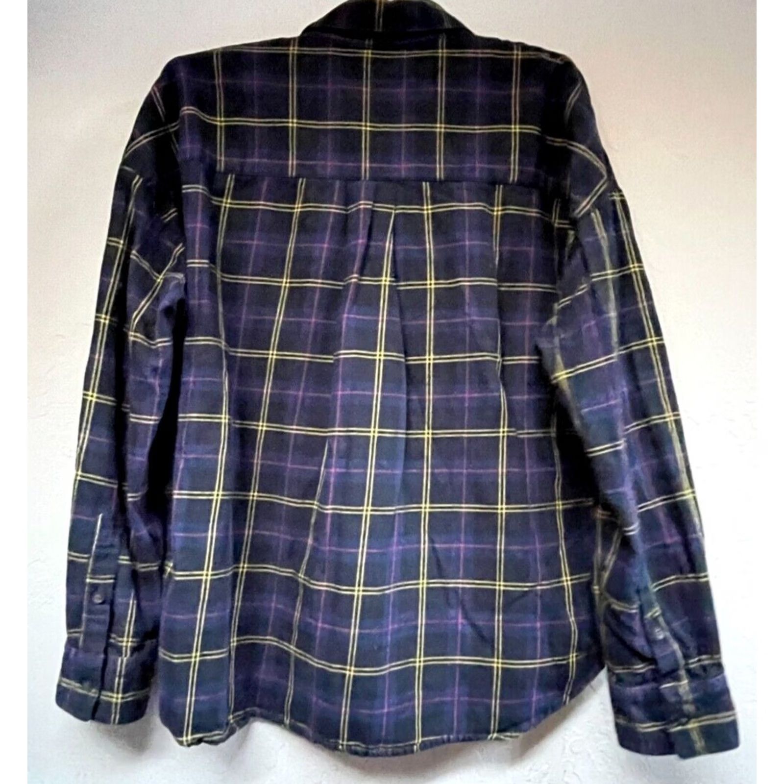 Uniqlo Uniqlo Women's Long Sleeve Plaid Flannel Oversized Shirt XS Gray Purple Size XS / US 0-2 / IT 36-38 - 2 Thumbnail