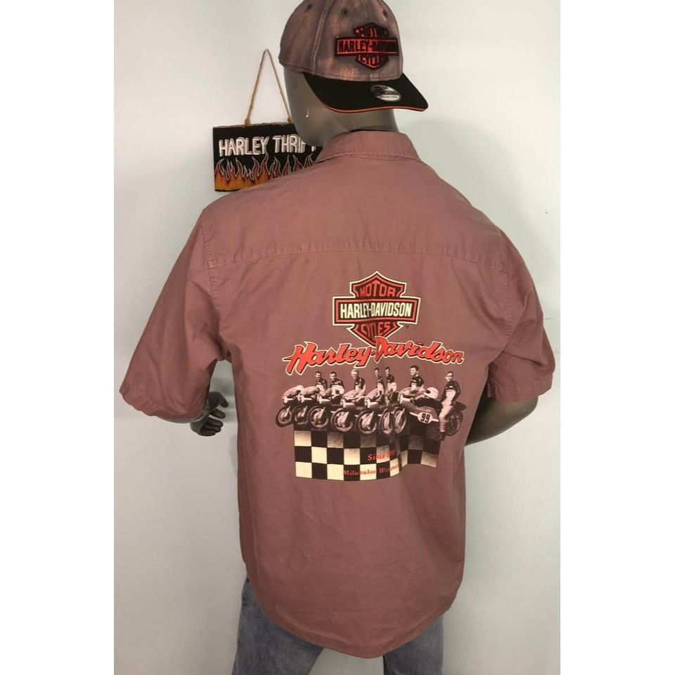 Harley Davidson Harley-Davidson Casual Button Down Shirt XL Men MILWAUKEE Size US XL / EU 56 / 4 - 1 Thumbnail