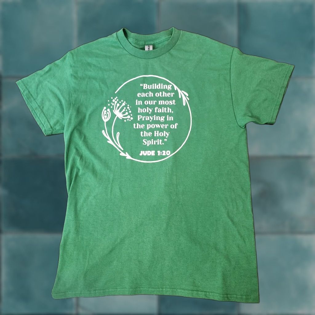 Gildan Gildan T-Shirt Jude 1:20 Green Mens M Short Sleeve Crew Neck Graphic Print Religion Jesus Christ Shirt Size US M / EU 48-50 / 2 - 1 Thumbnail