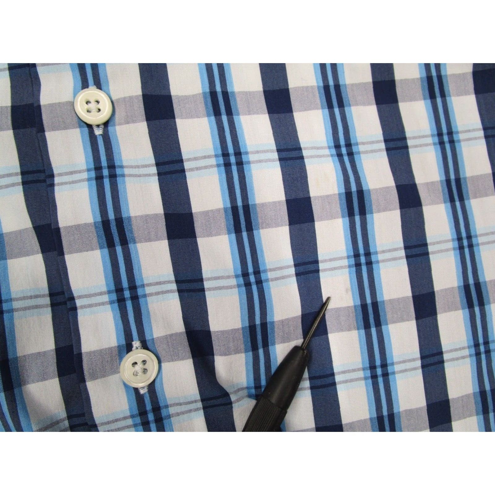 johnnie-O johnnie-O Shirt Men Medium Blue Check PREP-FORMANCE Button-Up Casual Work Size US M / EU 48-50 / 2 - 6 Thumbnail