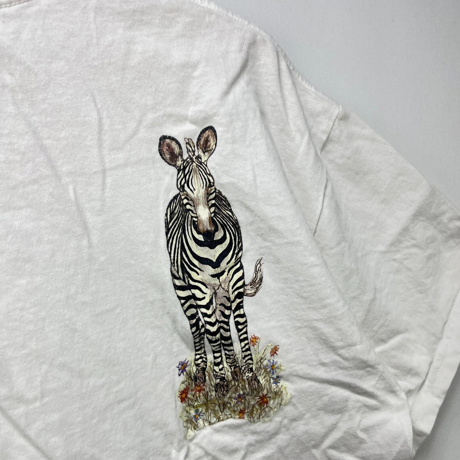 Vintage Vintage Zebra Horse Nature Animal T-Shirt Large Size US L / EU 52-54 / 3 - 4 Thumbnail