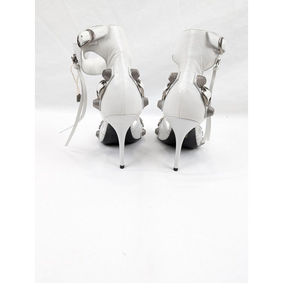 Balenciaga o1rshd1 Arena Cagole Sandals in Optic White/Silver Size US 8 / IT 38 - 17 Thumbnail