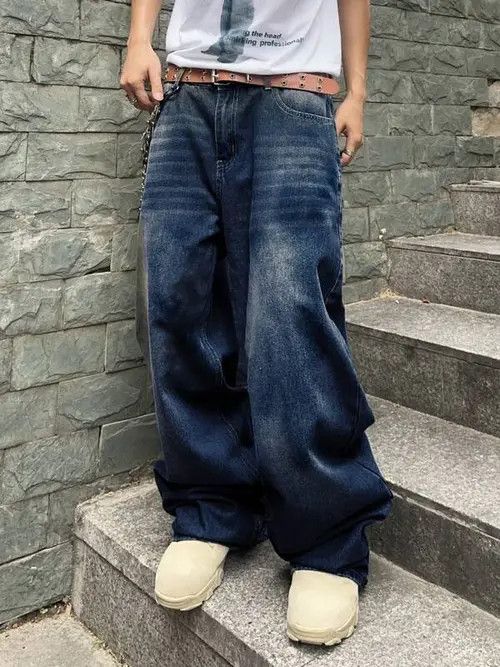 Jean Washed Baggy Denim Jeans Size US 32 / EU 48 - 2 Thumbnail