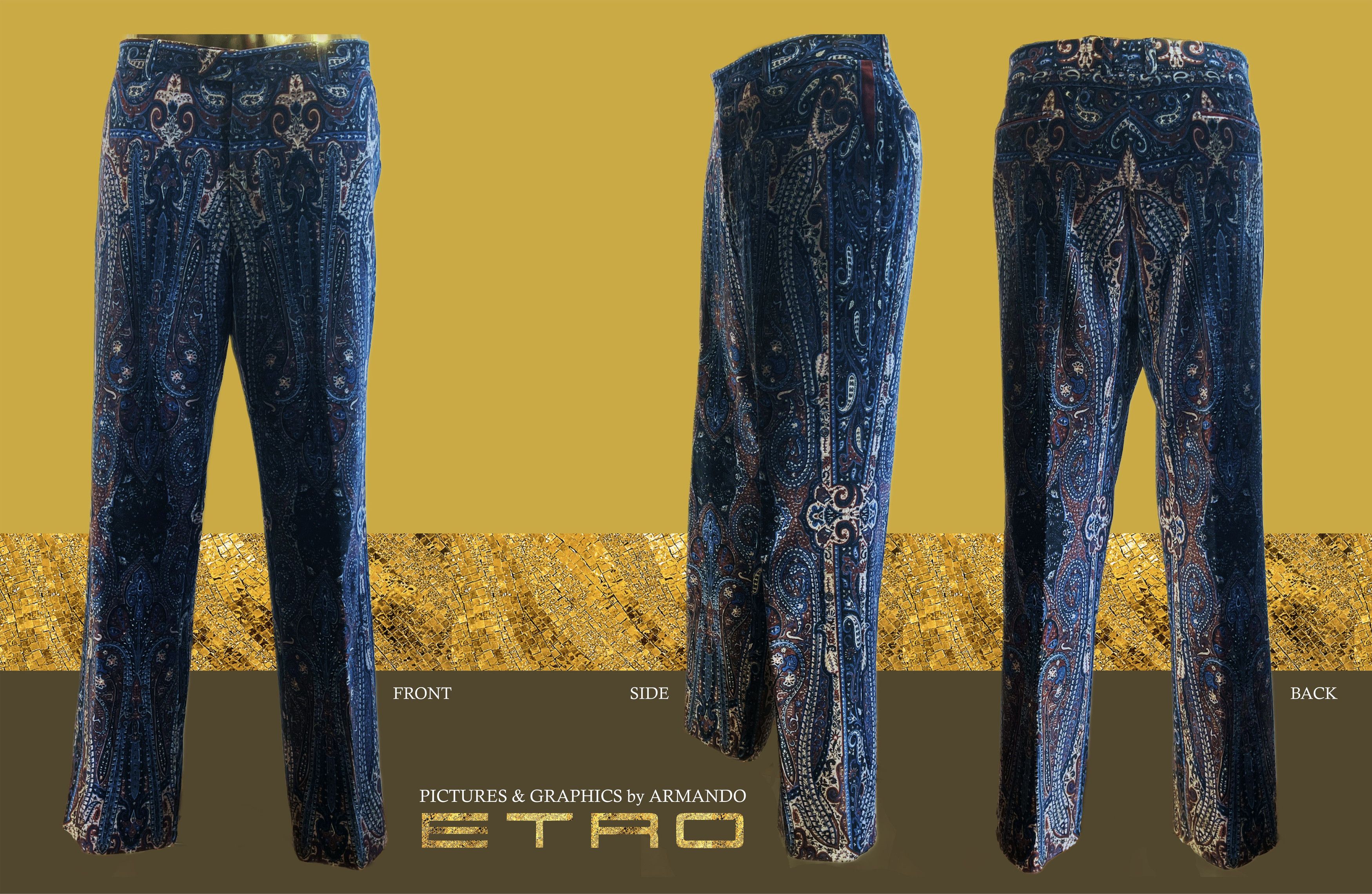 Etro Cashmere design velvet pant Size US 40 / EU 56 - 4 Thumbnail