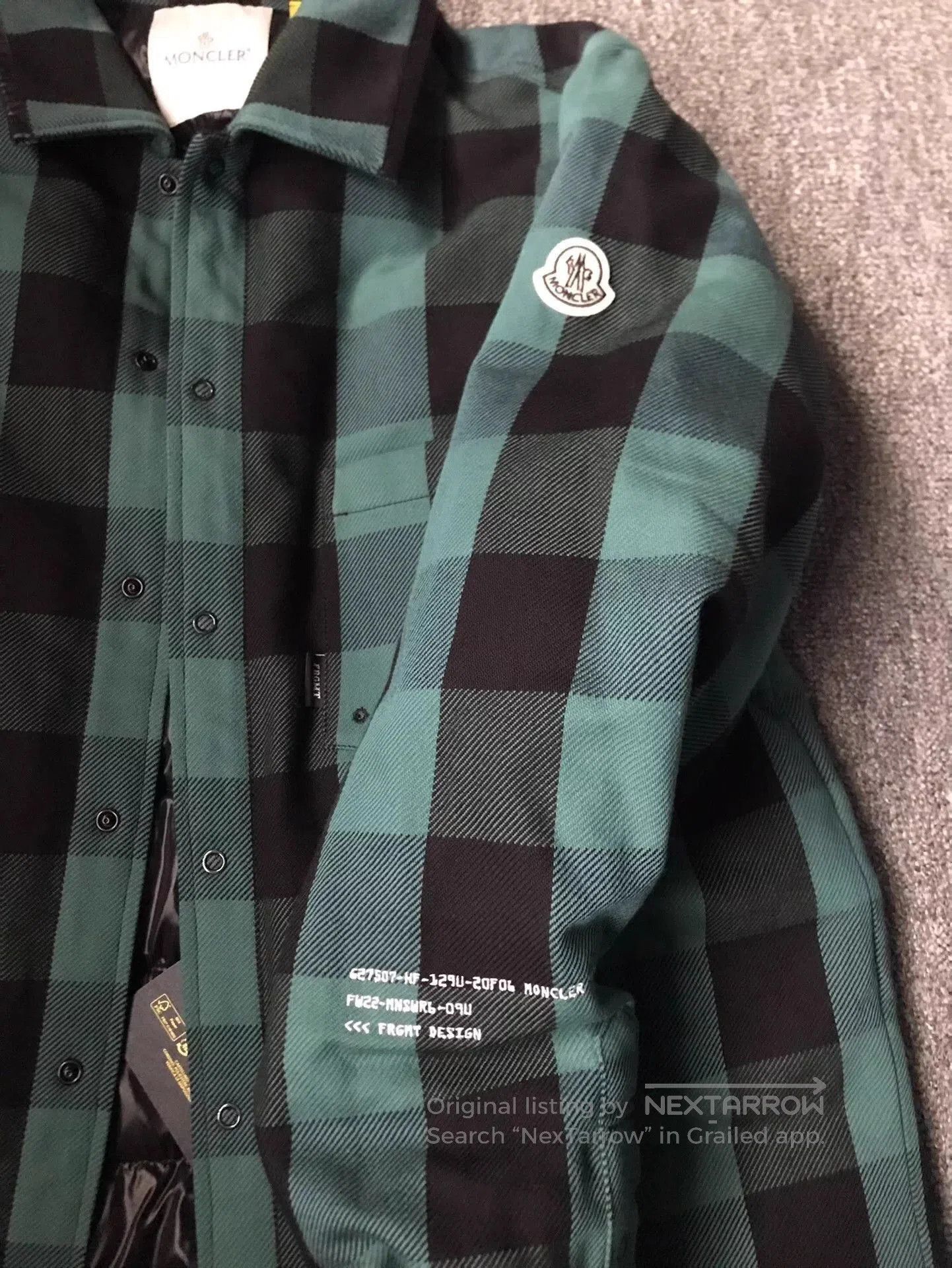 Moncler Green Plaid Long Sleeve Button-Up Shirt XL. Size US XL / EU 56 / 4 - 5 Thumbnail