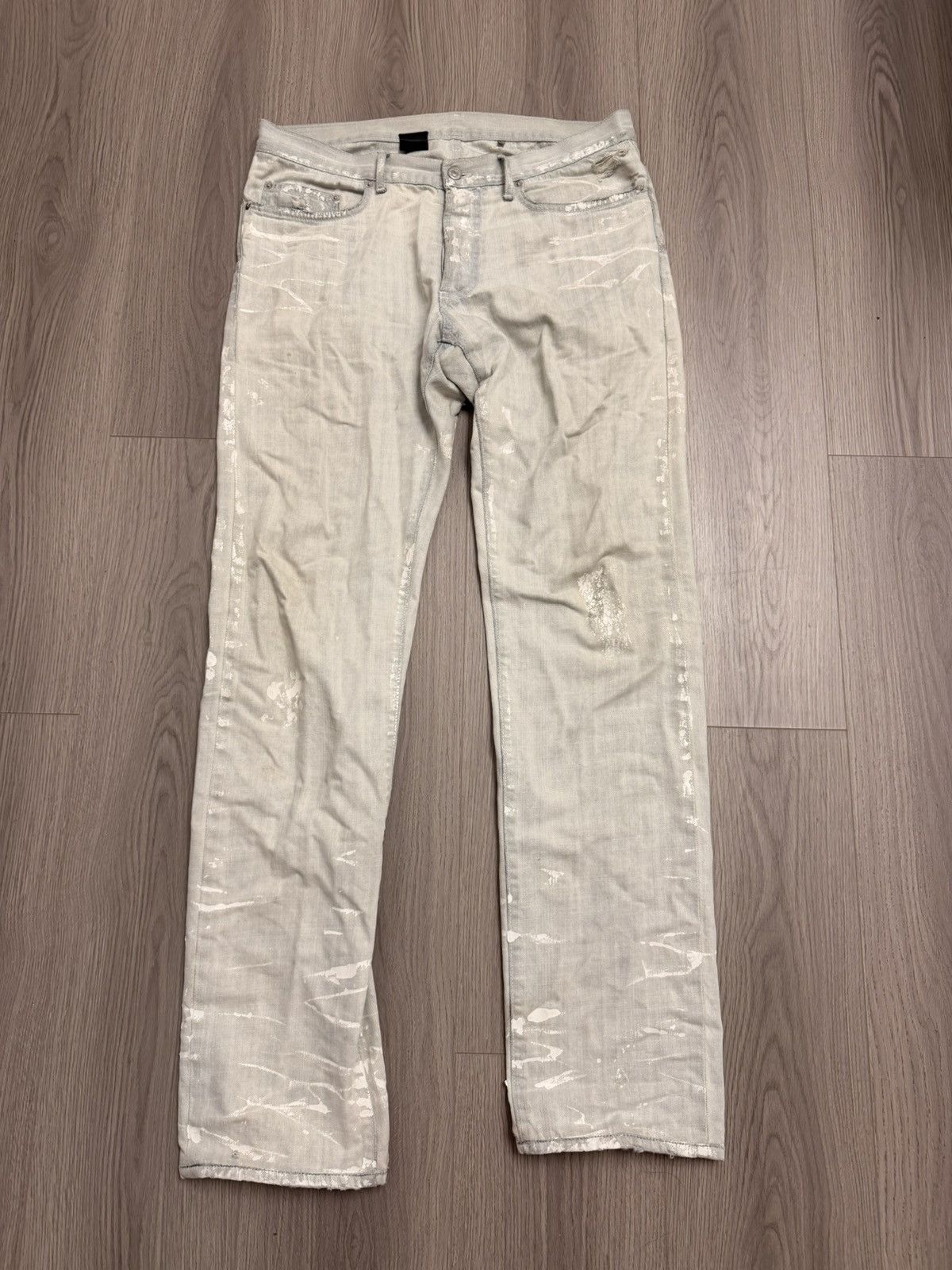 Dior Dior × Hedi Slimane Dior Homme white paint splatter jeans Size US 34 / EU 50 - 1 Thumbnail