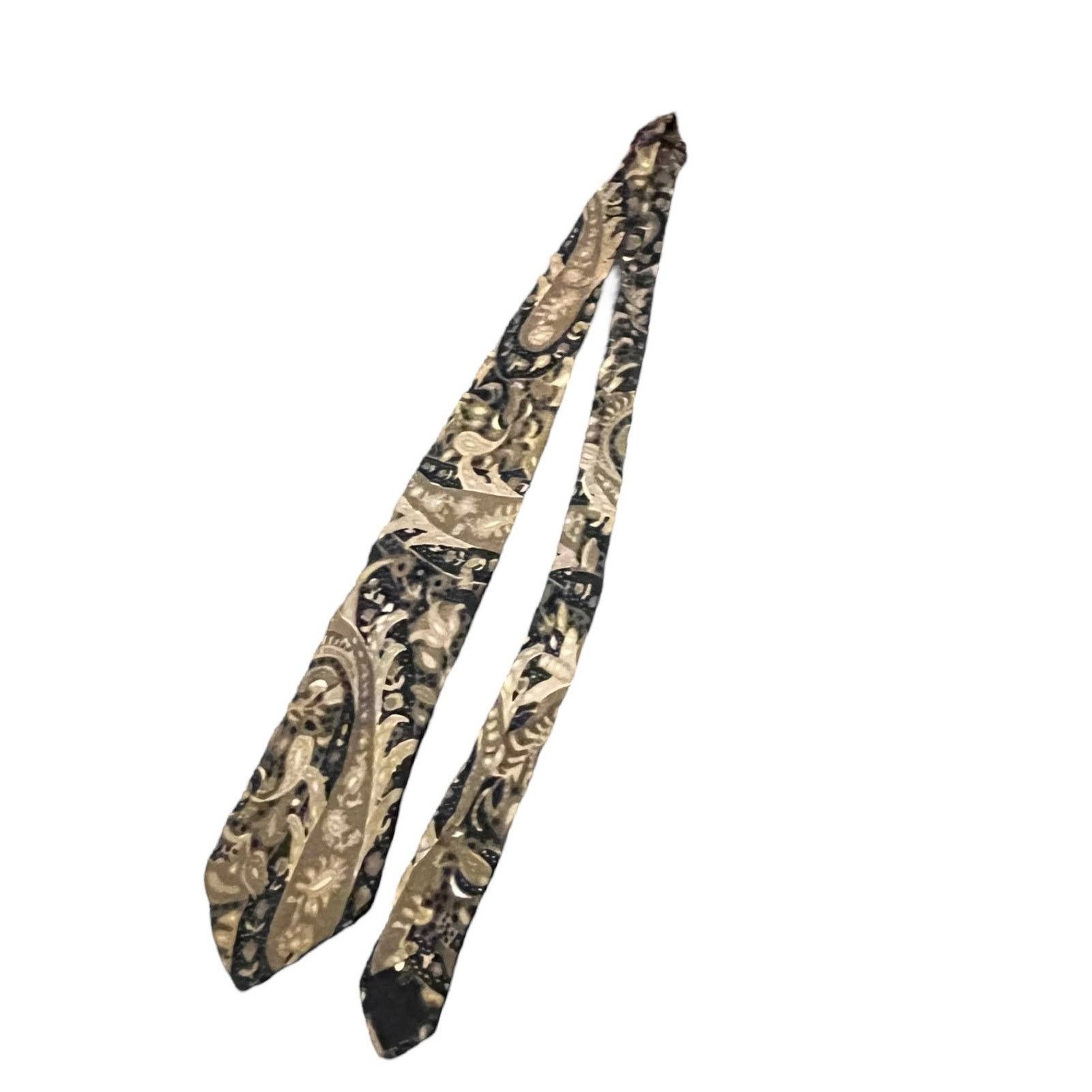 Vintage Eros Brown silk tie flowers paisley and geometric designs Size ONE SIZE - 4 Thumbnail