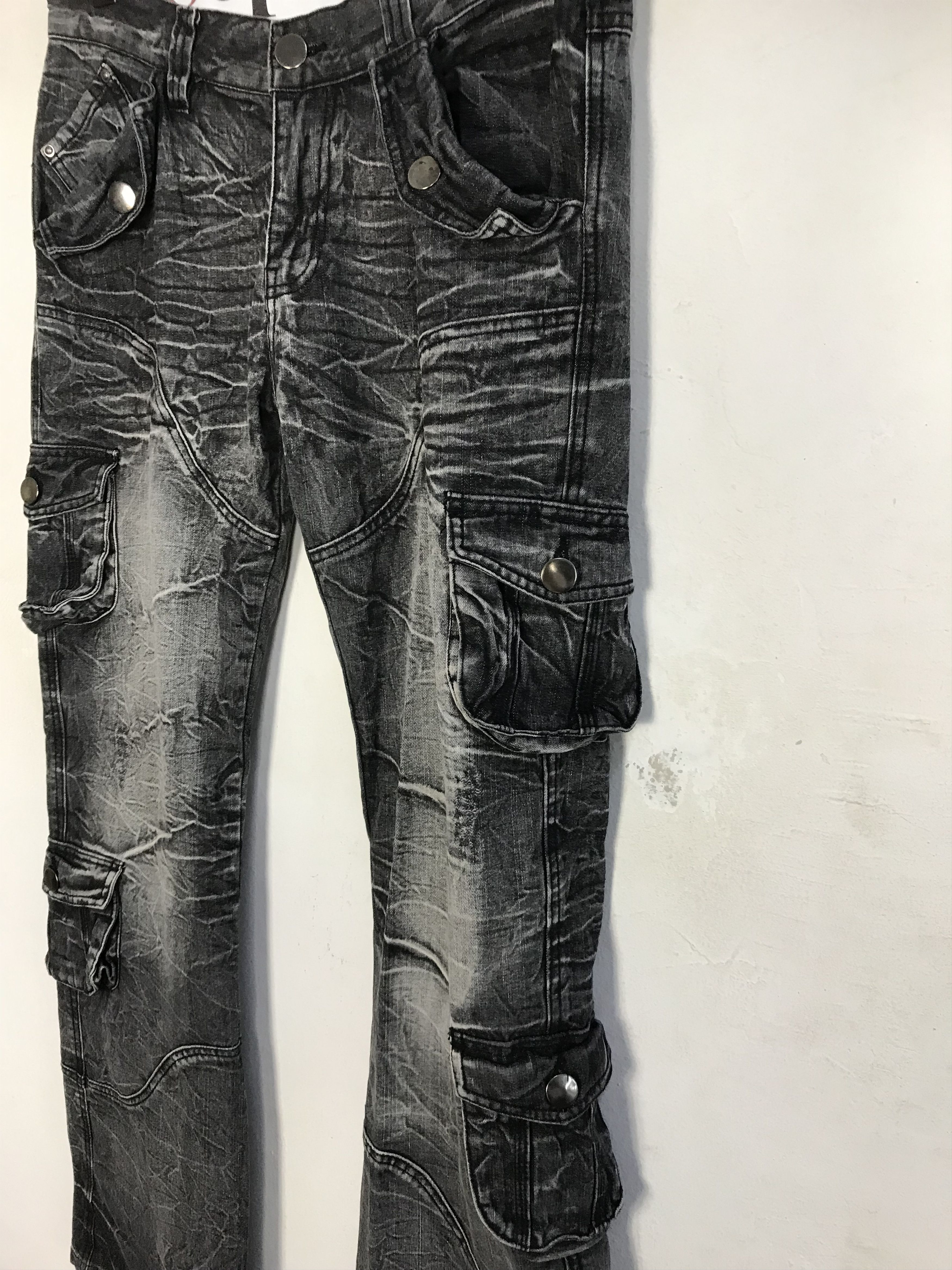 Japanese Brand Vtg Topism Super Flared Design Multi Pocket Denim Jeans Size US 32 / EU 48 - 4 Thumbnail