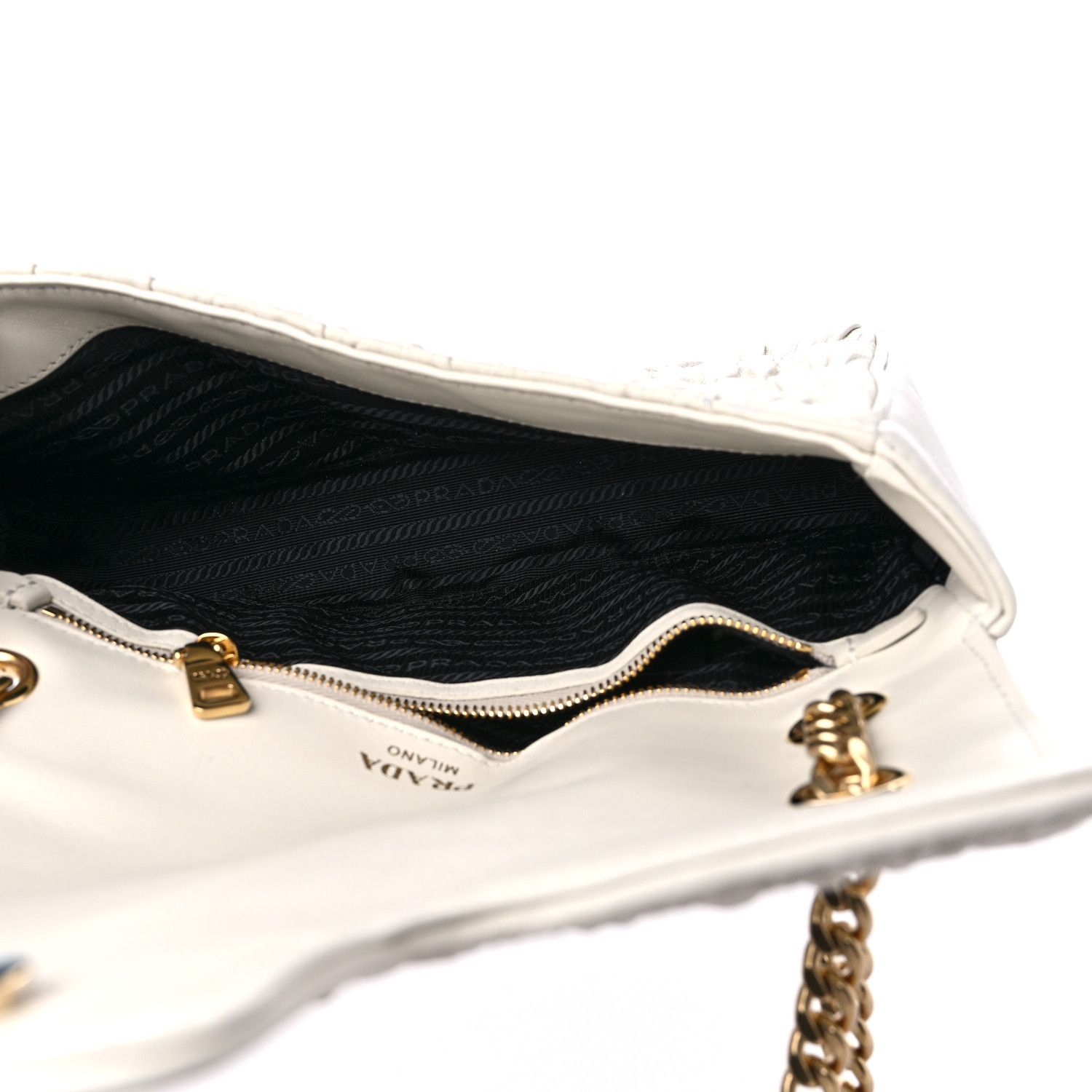 Prada o1la1rc1a0724 Size: OS / Gaufre Bag in White Size ONE SIZE - 4 Thumbnail