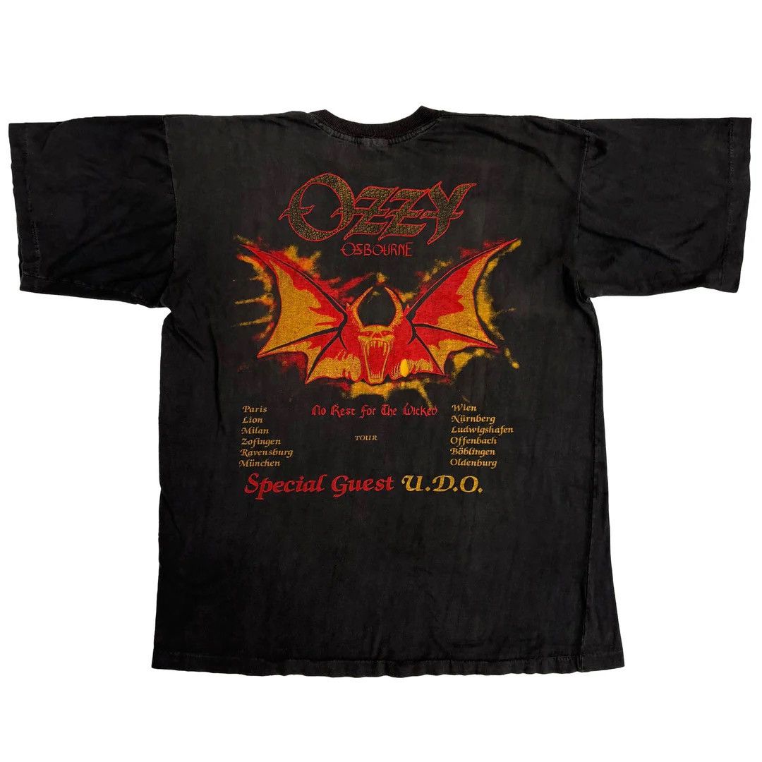 Ozzy Osbourne Ozzy Osbourne 1988 88 80s Vintage Rest Wicked Tour T-Shirt Size US XL / EU 56 / 4 - 2 Thumbnail