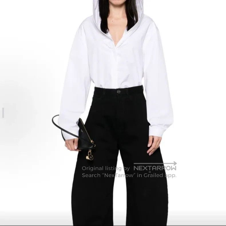 Alaia Alaia Solid Color Hooded Long Sleeve Shirt, White Size XS / US 0-2 / IT 36-38 - 1 Thumbnail