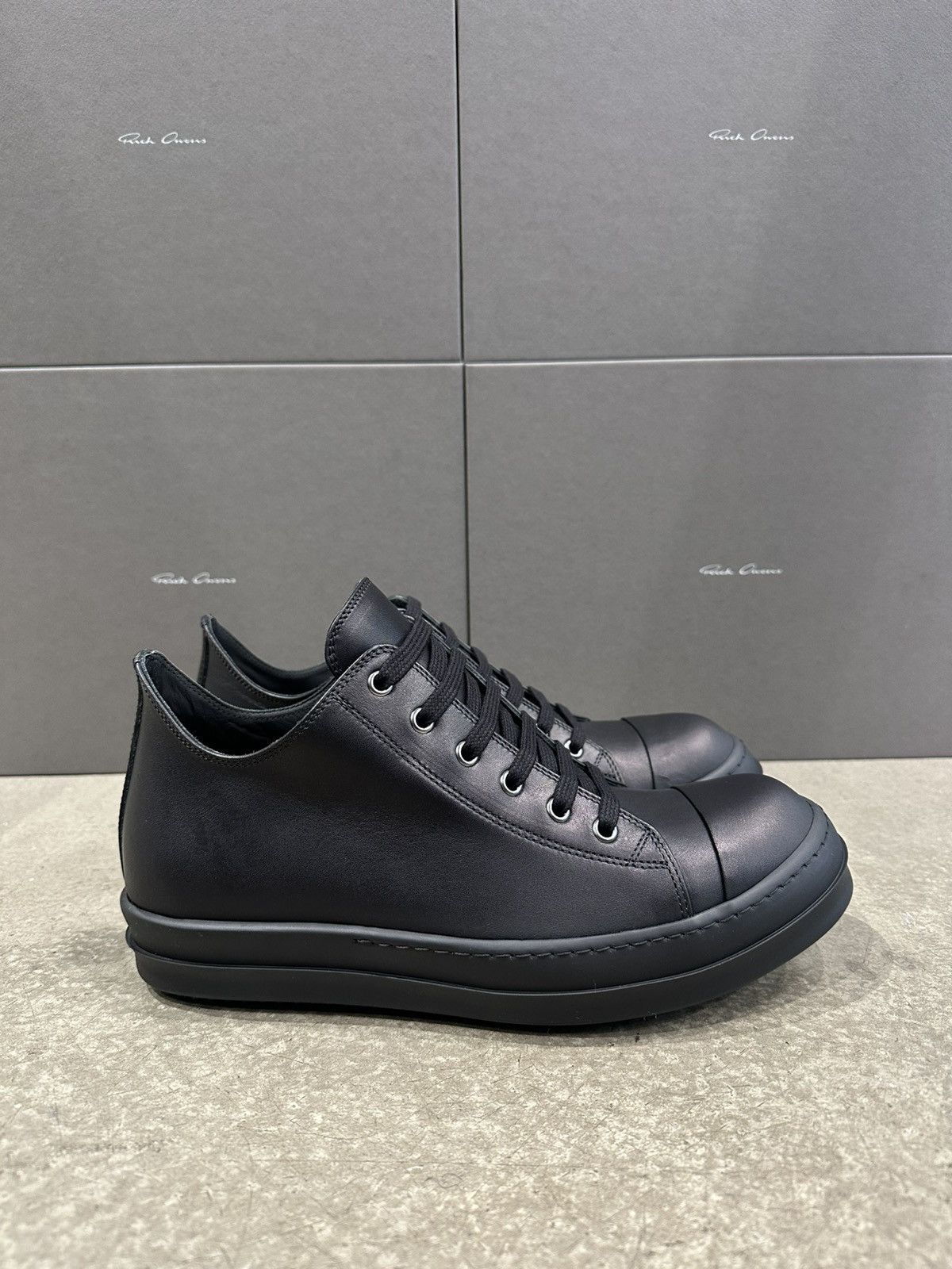 RICK OWENS - Low Sneaks Black Black