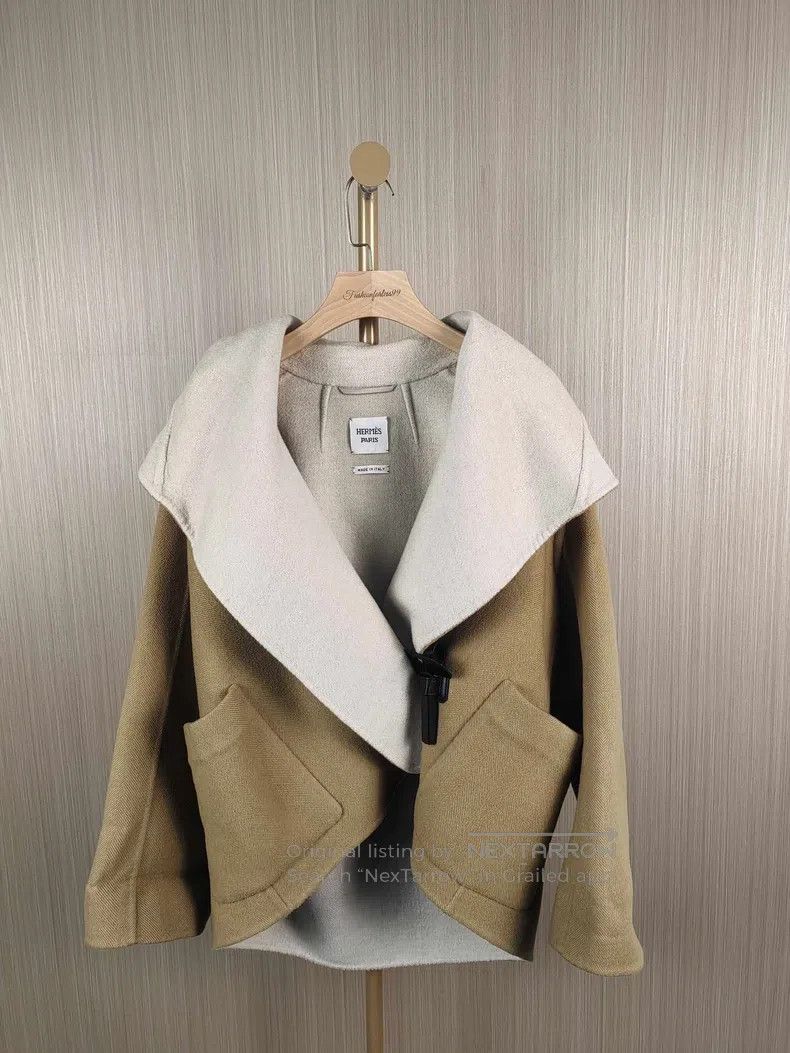 Hermes Hermes Olive Green Cashmere Coat Size XXS / US 00 / IT 34 - 1 Thumbnail