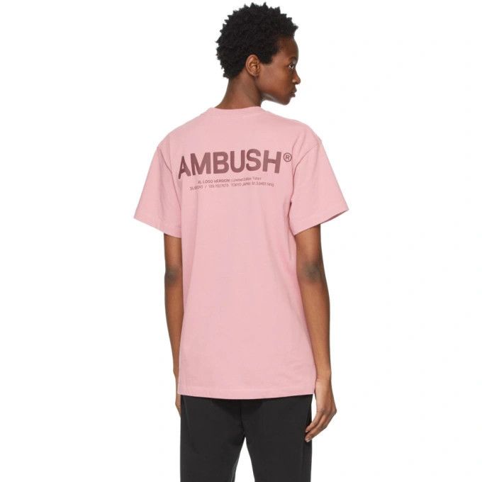 Ambush Design o1mle0424 Unisex Logo T-Shirt in Pink Size XS / US 0-2 / IT 36-38 - 3 Thumbnail