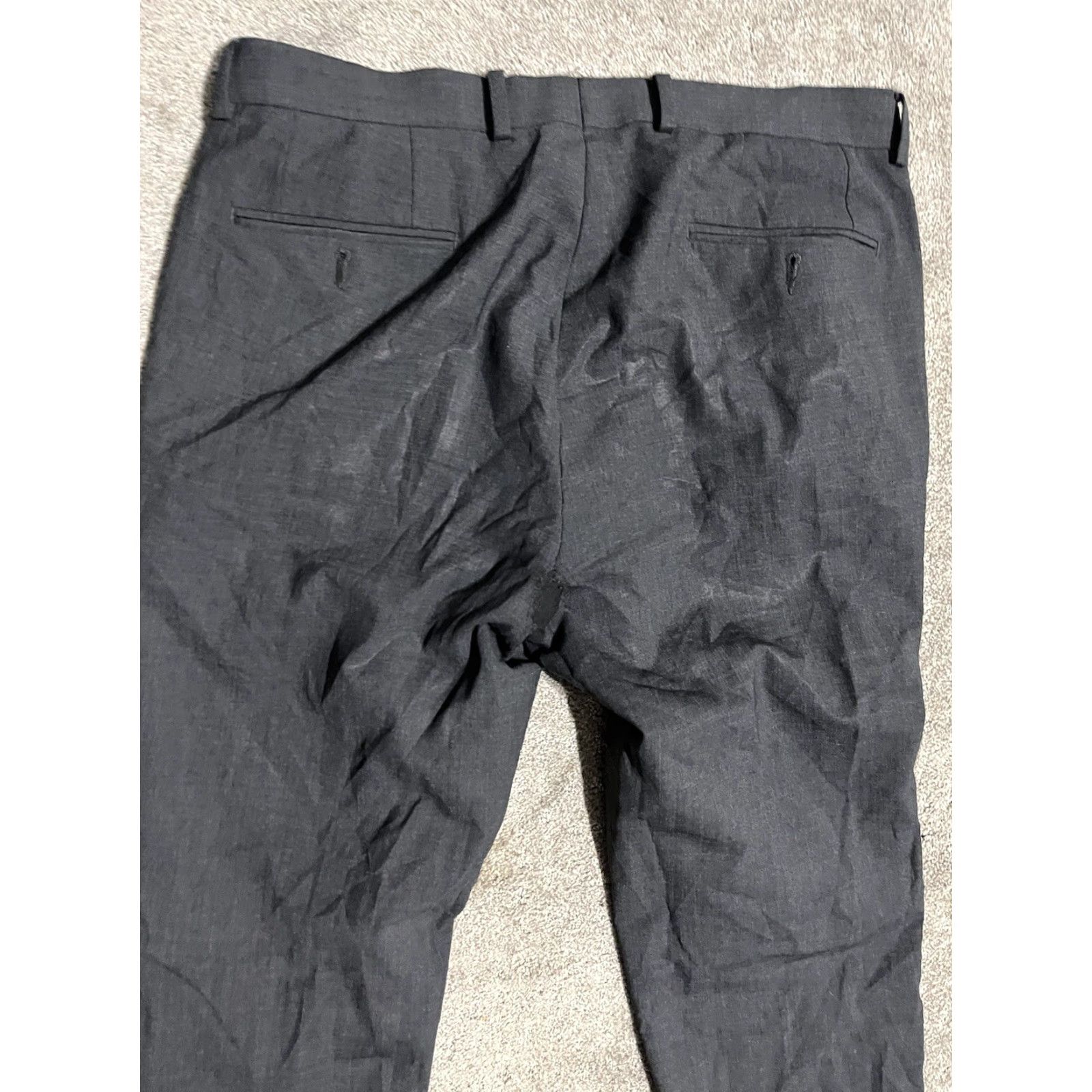 Bar III Bar III Mens Slim Fit Solid Stretch Suit Pants Gray Flat Front 34x30 Size 34R - 4 Thumbnail