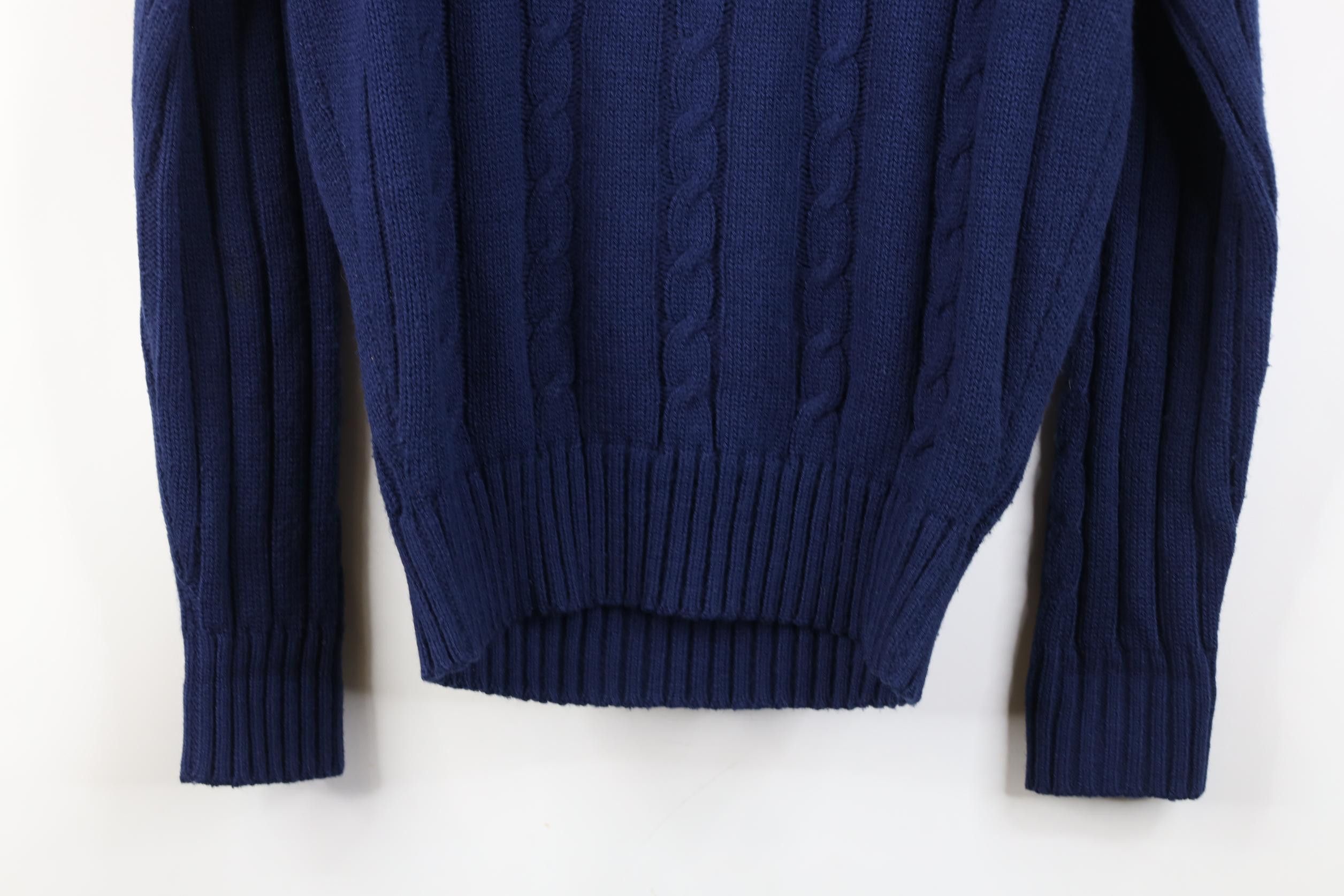 Vintage Vintage 70s 80s Streetwear Chunky Cable Knit Sweater Blue Size M / US 6-8 / IT 42-44 - 12 Thumbnail