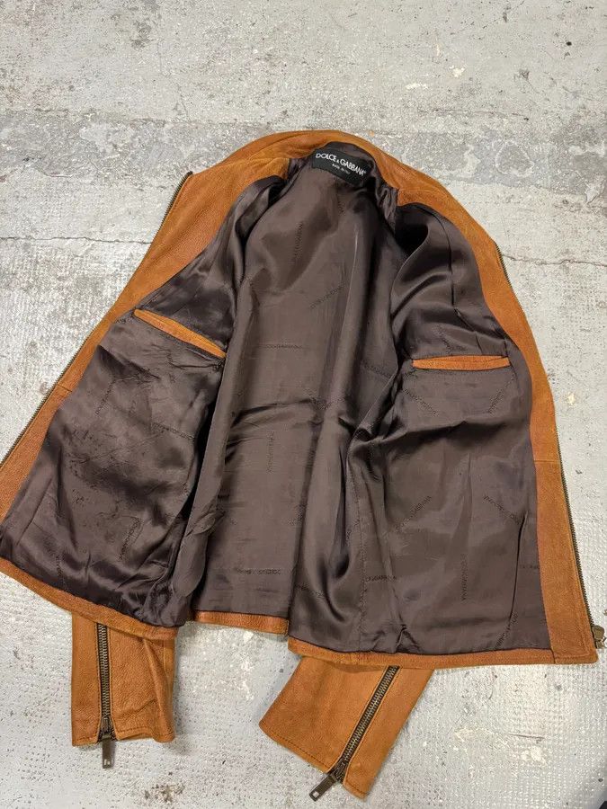 Dolce & Gabbana 2000s Dolce & Gabbana Brown Multi Pockets Leather Jacket Size US M / EU 48-50 / 2 - 7 Thumbnail