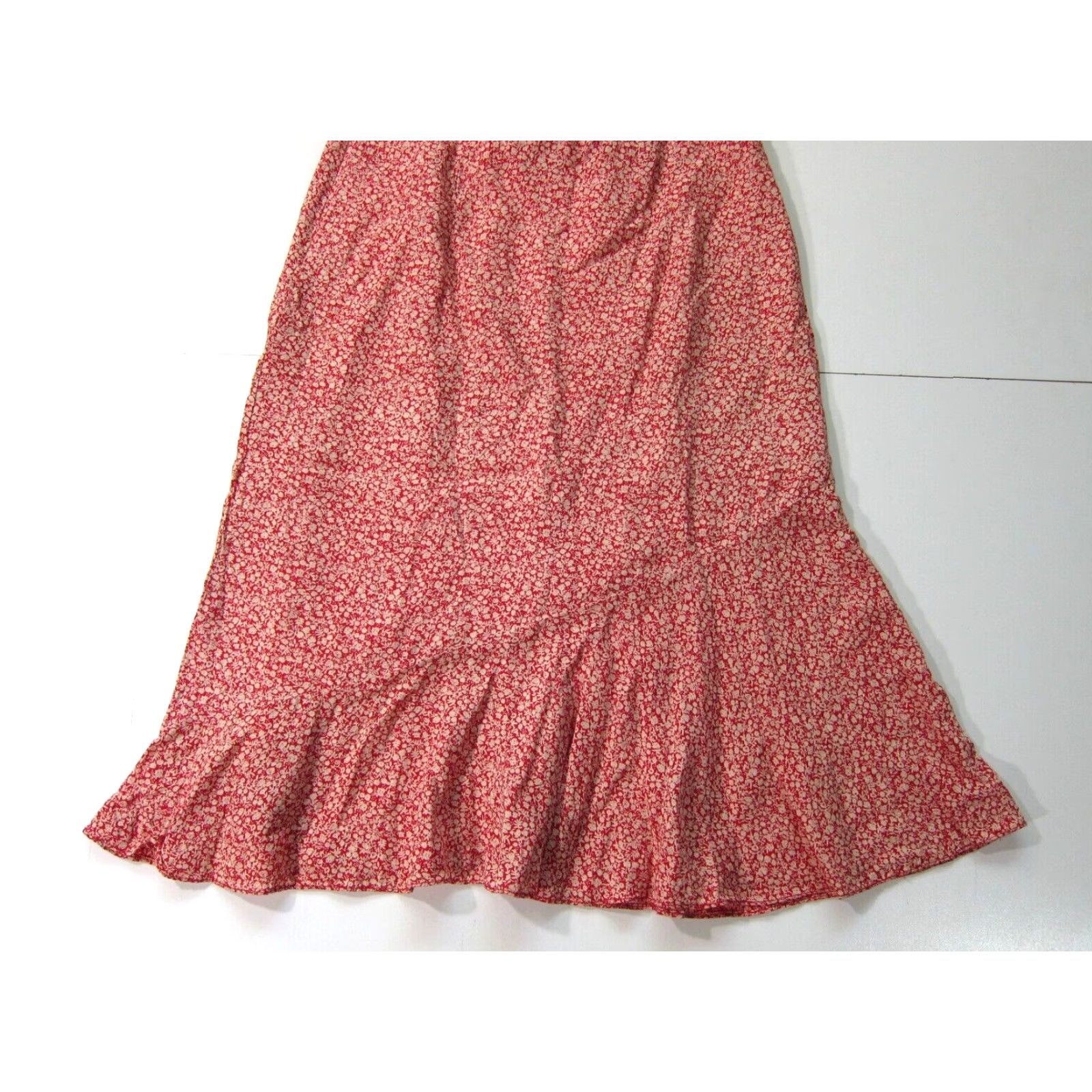 Vintage VINTAGE Tanya Lam Skirt Women XS A-Line Midi Floral Red 100% Rayon Lined Imported? Size 26" / US 2 / IT 38 - 7 Thumbnail