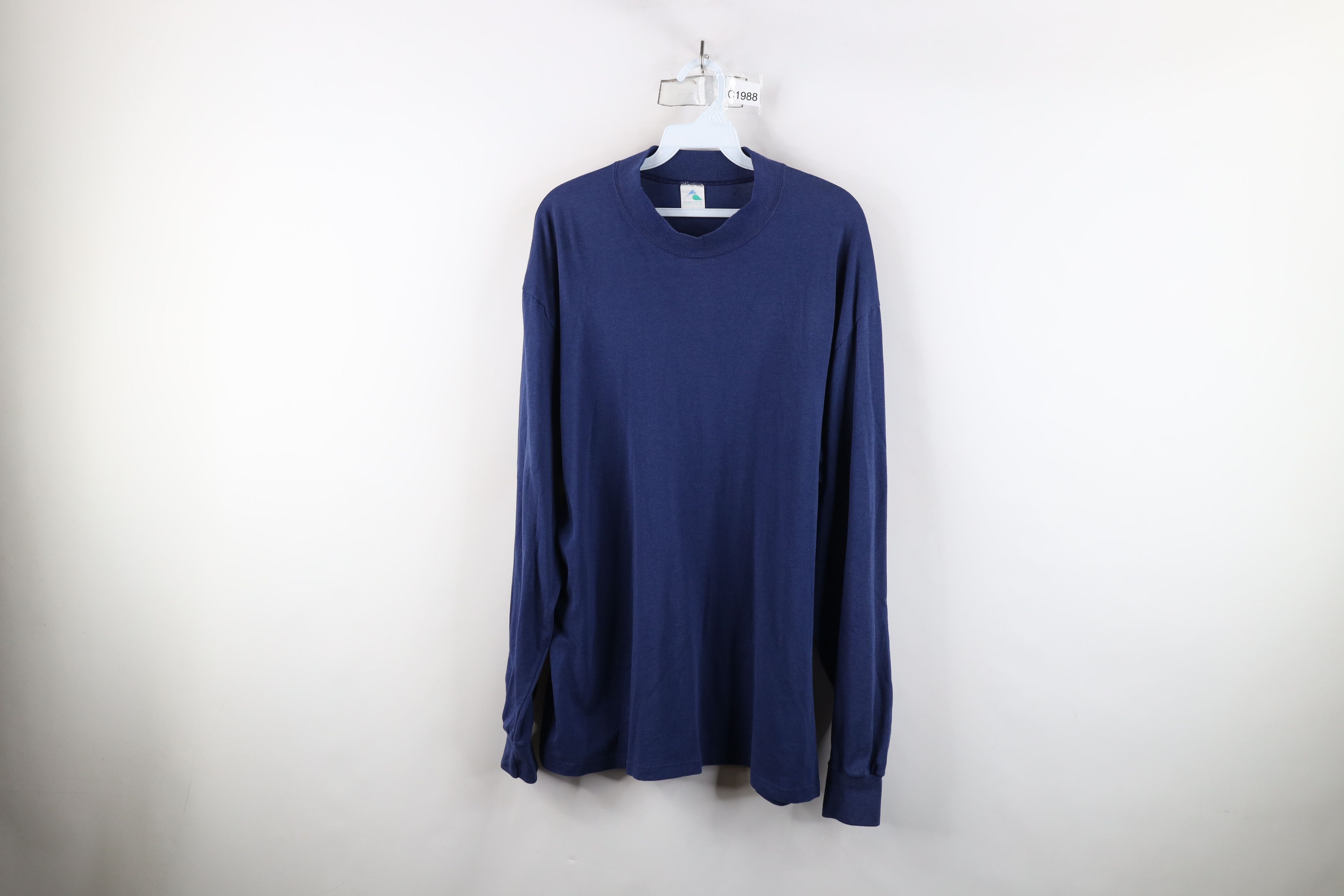 Vintage Vintage 90s Streetwear Mock Neck Long Sleeve T-Shirt USA Size US XL / EU 56 / 4 - 1 Thumbnail