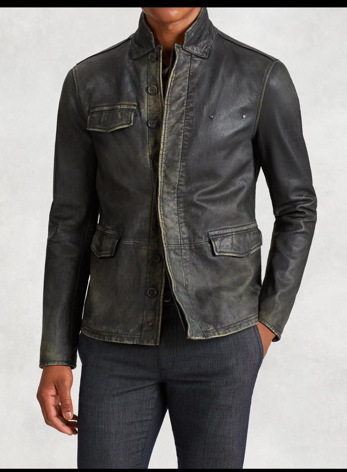 John Varvatos Distressed Moto Jacket size EU 48 USA 38. Size US M / EU 48-50 / 2 - 1 Thumbnail
