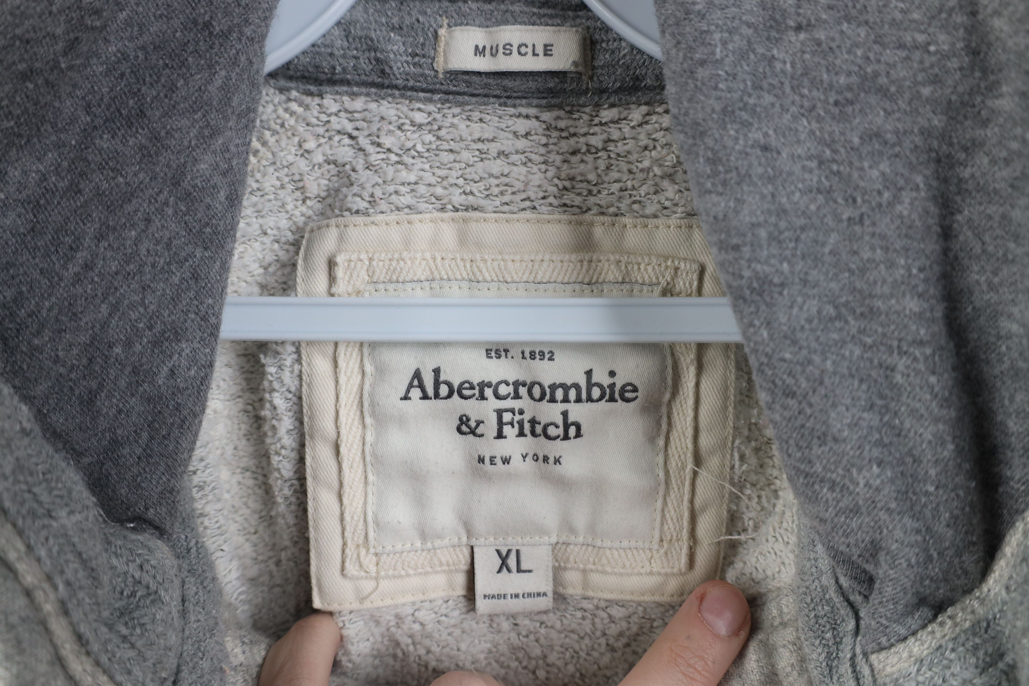 Abercrombie & Fitch Vintage 90s Y2K Abercrombie & Fitch Heavy Henley Hoodie Gray Size US XL / EU 56 / 4 - 9 Thumbnail