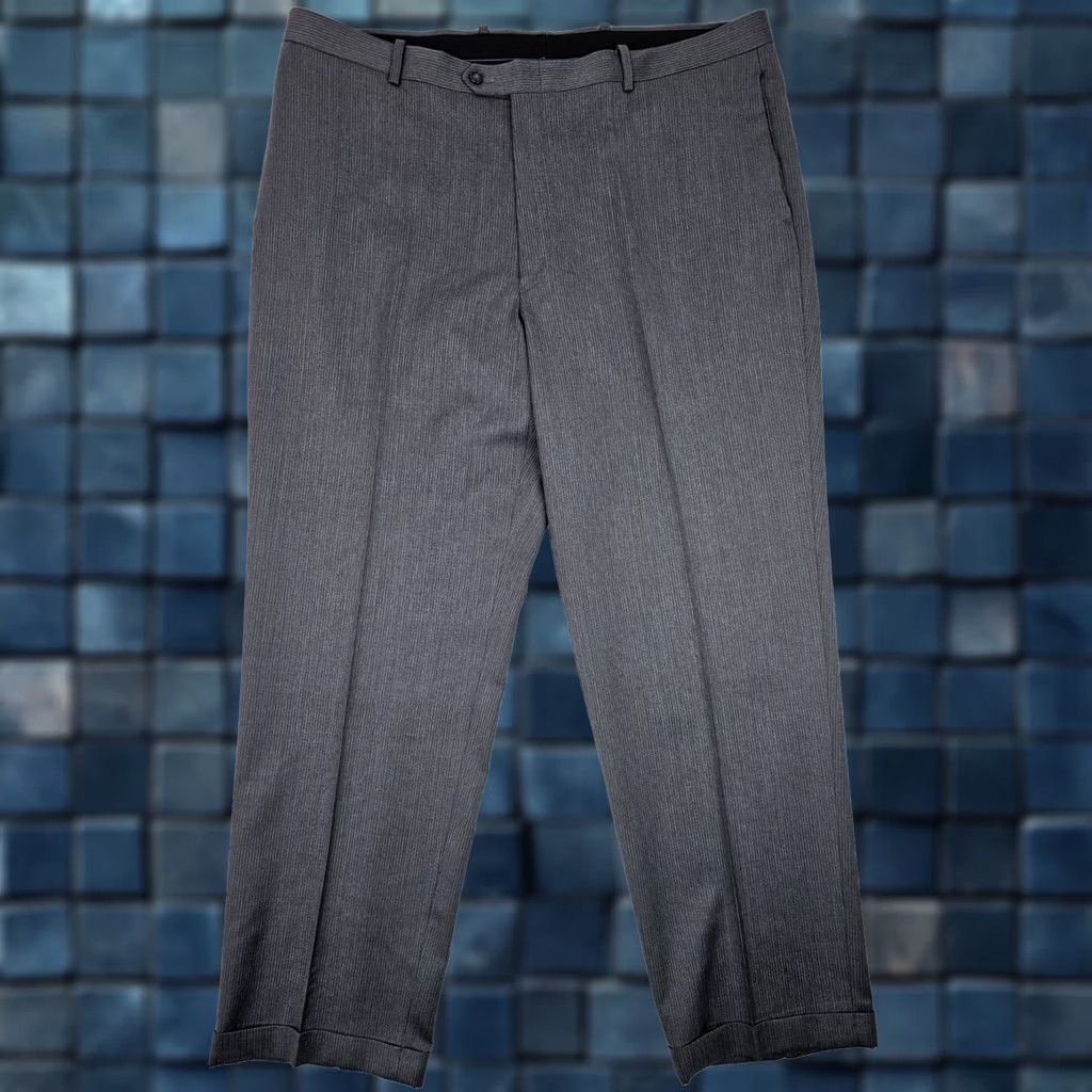 Alfani Alfani Gray Pinstripe Cashmere Wool Blend Pants Men 42x31 Flat Front Cuffed EUC - Regular Fit, Dress Pants, Business, Formal, Casual Size US 42 / EU 58 - 1 Thumbnail