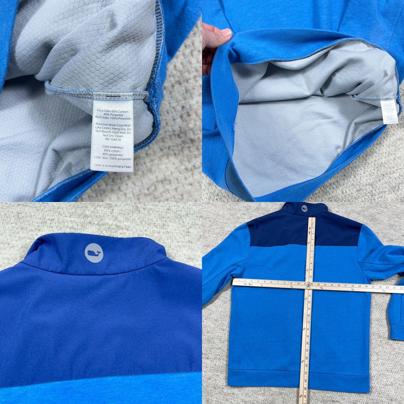 Vineyard Vines VINEYARD VINES Sweater Men M Blue Pullover 1/4 Zip Performance Colorblock Logo Size US M / EU 48-50 / 2 - 8 Thumbnail