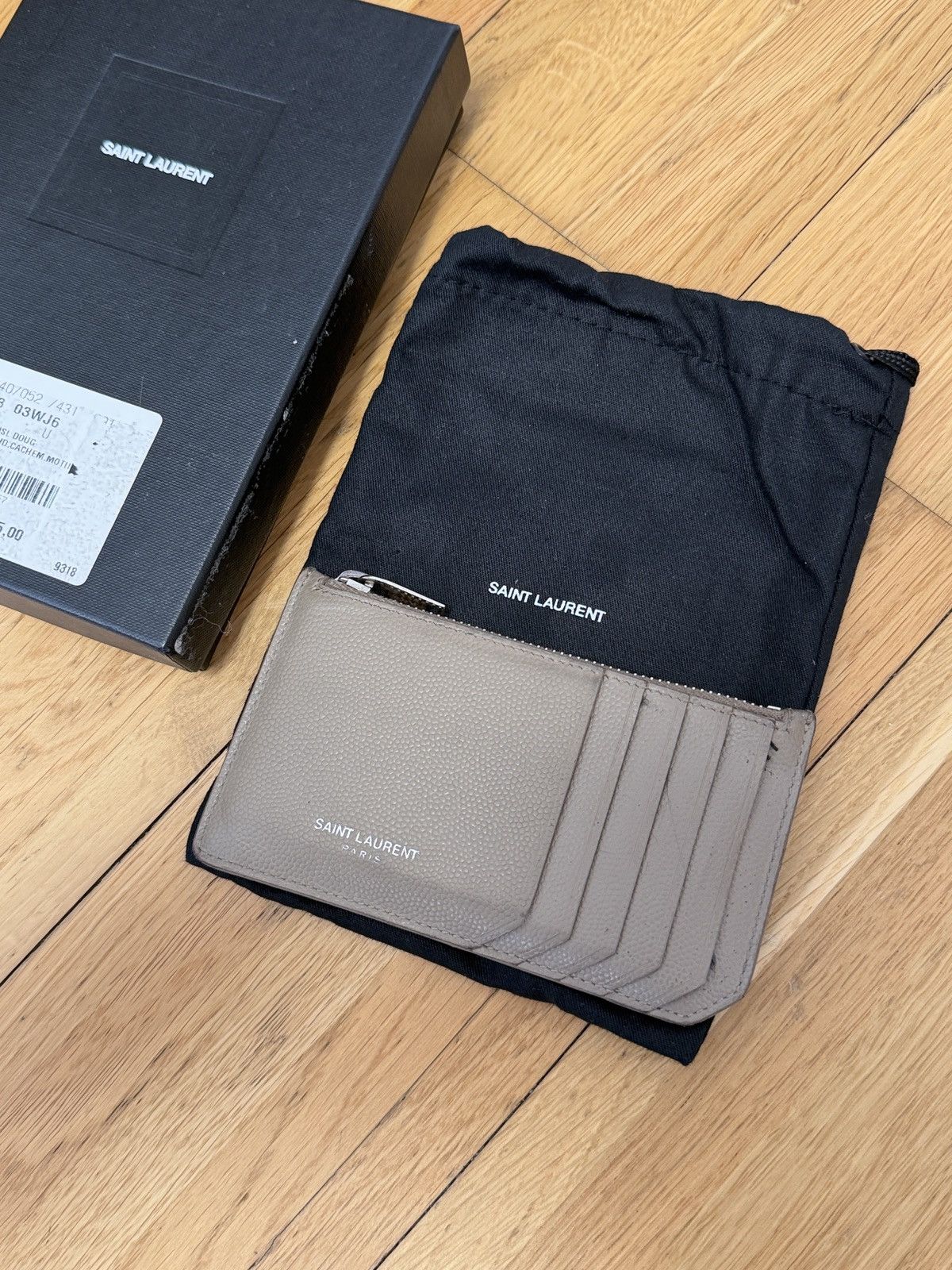 Saint Laurent Paris Saint Laurent Card Holder – Beige Size ONE SIZE - 1 Thumbnail