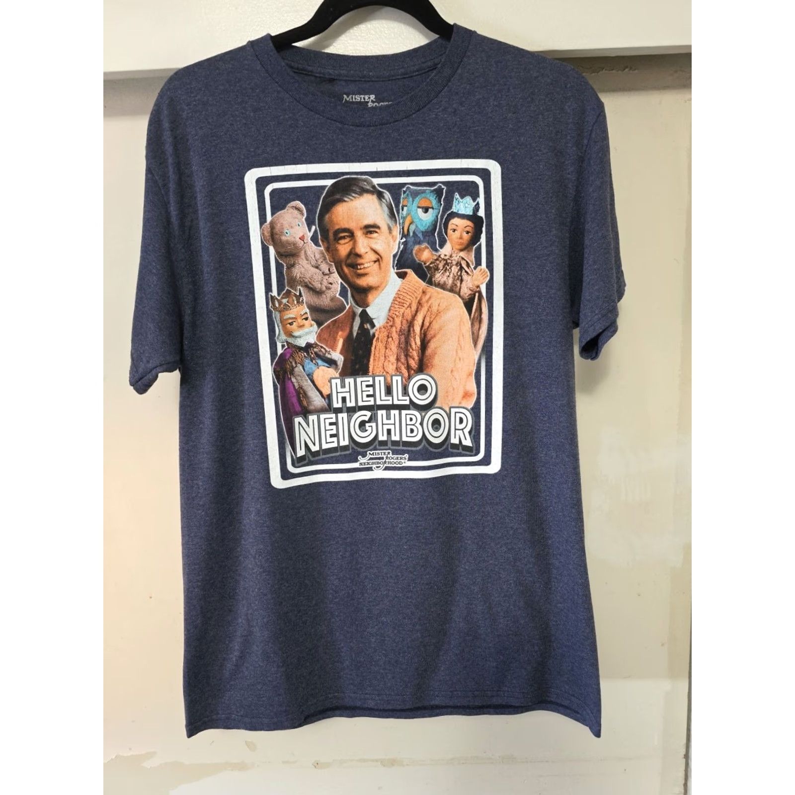 Neighborhood Mister Roger's Neighborhood Heather Blue T-shirt M Unisex Adults Graphic Print 1990s 80s 90s TV Logo Shirt, Crew Neck, Short Sleeve, Cotton Polyester Size US M / EU 48-50 / 2 - 4 Thumbnail