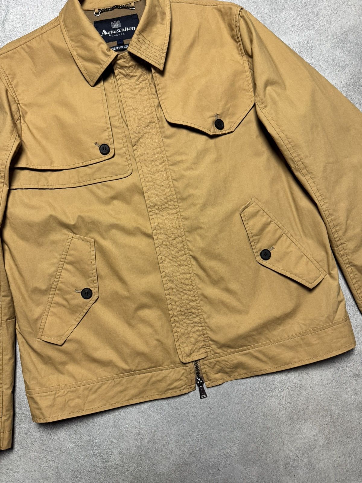 Aquascutum Aquascutum Camel Cotton Quilted Jacket Coat Lampo Size US L / EU 52-54 / 3 - 4 Thumbnail