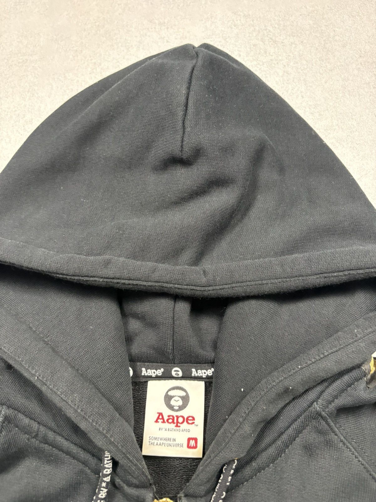 Aape AAPE By A Bathing Ape Black Zip Hoodie Gold Logo Tape Y2K M Size US M / EU 48-50 / 2 - 10 Thumbnail