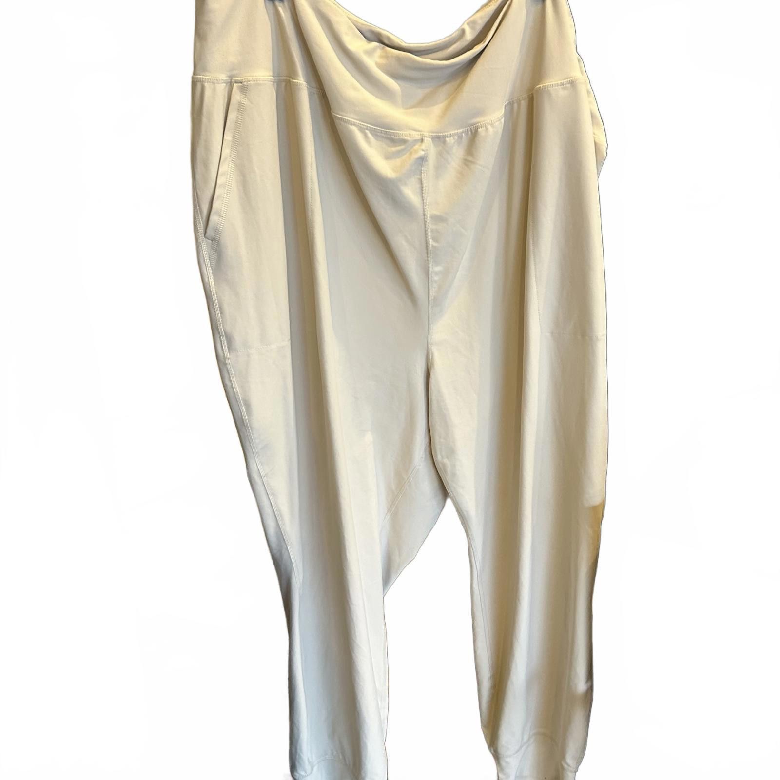 Designer Comfortable Loose-Fit Cream Joggers 4X Size 42" / US 20 - 1 Thumbnail