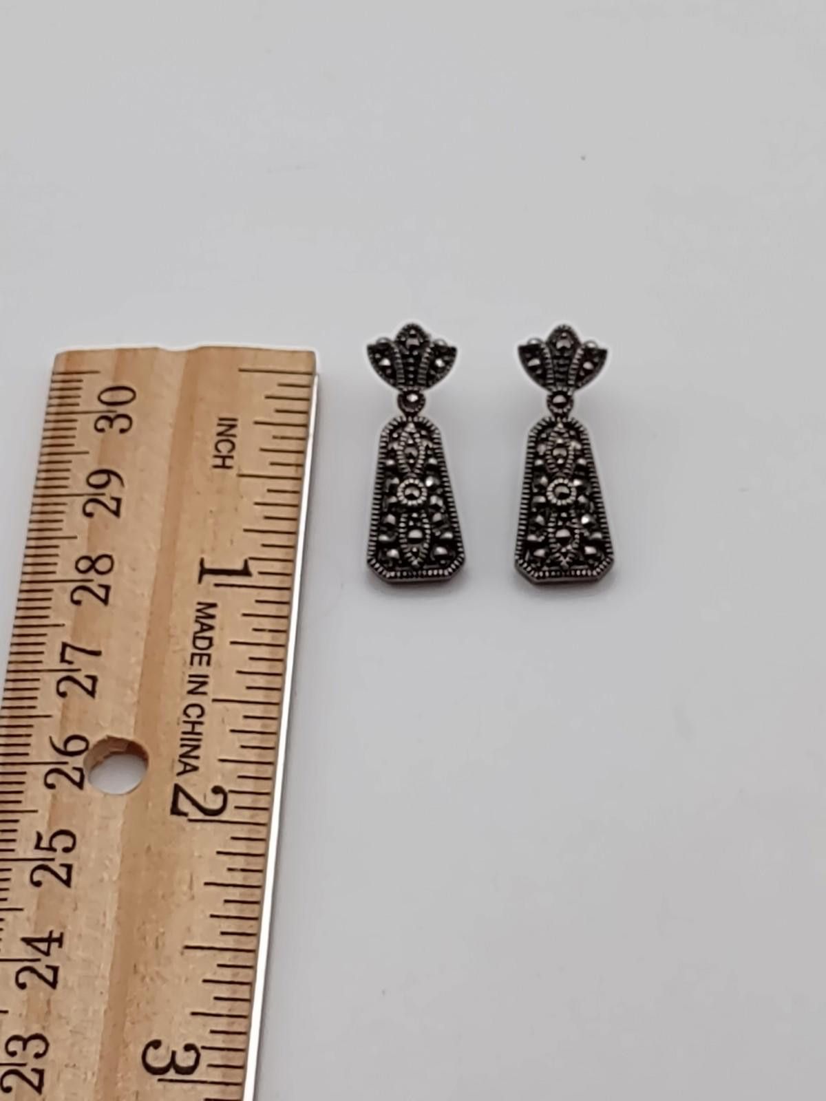 The Unbranded Brand Sterling Silver Earrings 5.8g Vintage Style Size ONE SIZE - 3 Thumbnail