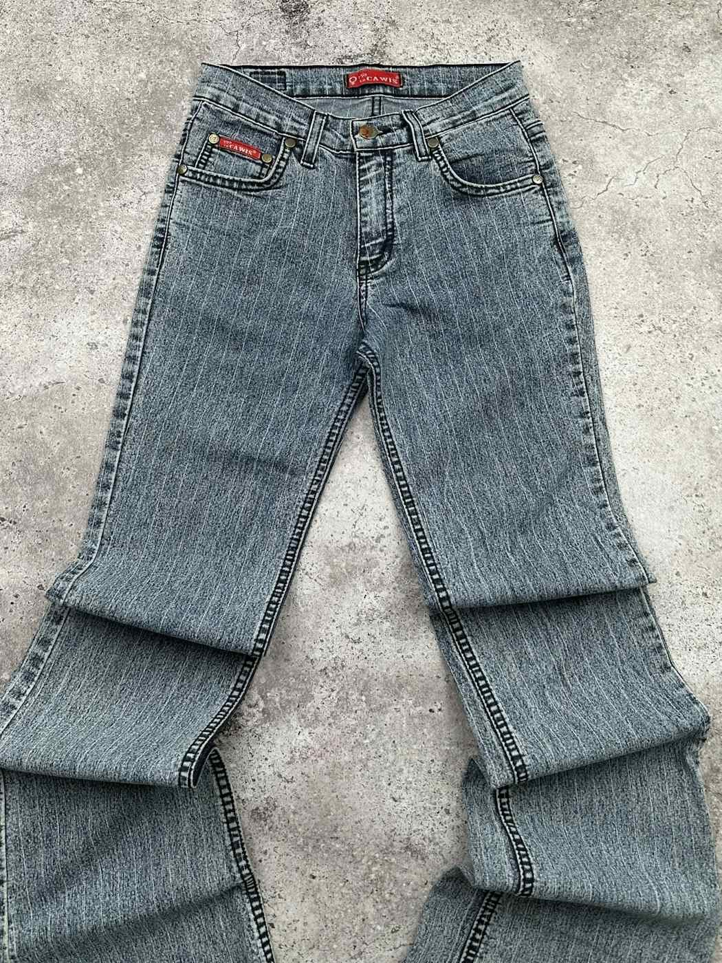 Japanese Brand Vintage Striped Flare Jeans C192(V258) Size 25" / US 0 / IT 36 - 2 Thumbnail