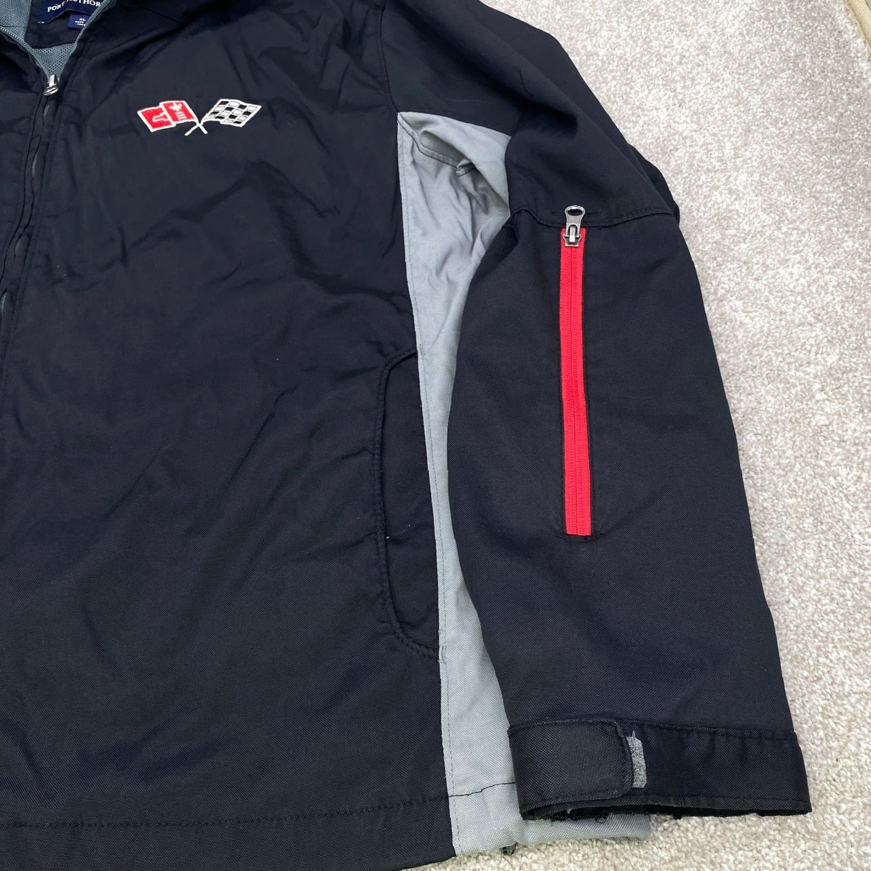 Vintage VINTAGE Chevelle Ralph White Embroidered Aviator Jacket Mens XL Black Gray Nylon 6967 Size US XL / EU 56 / 4 - 7 Thumbnail