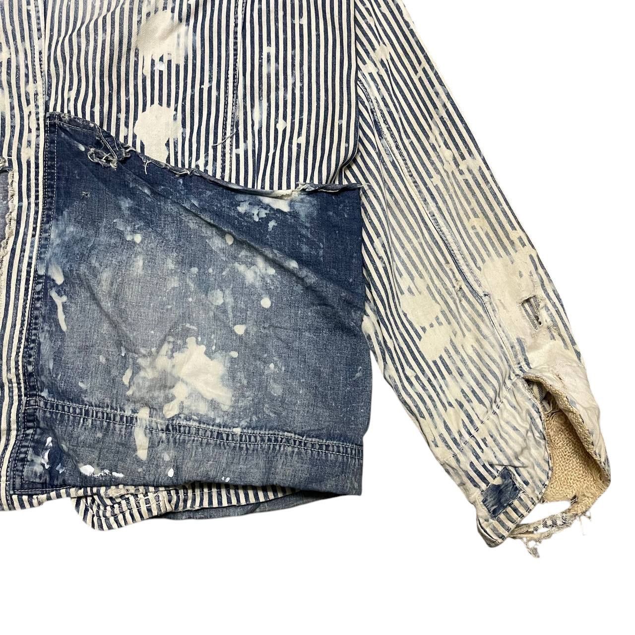 Japanese Brand Vintage Aozora Blue Heaven Thrashed Striped lgb hysterics Size US L / EU 52-54 / 3 - 18 Thumbnail