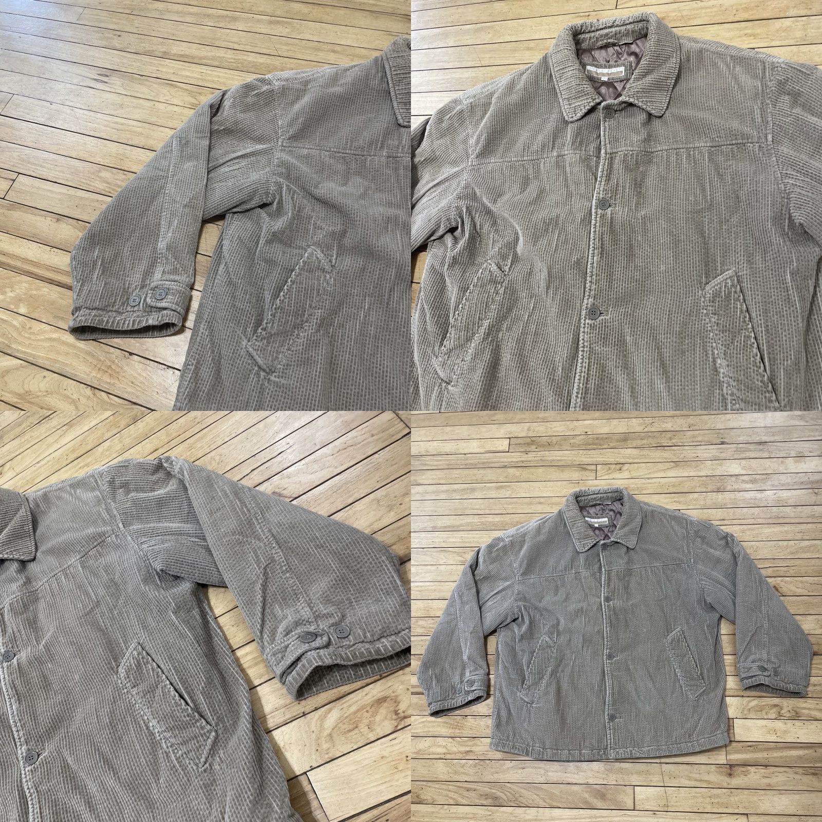 Perry Ellis VINTAGE Perry Ellis Corduroy Jacket Men L Khaki Brown Lined Western Bomber 90s Coat Size US L / EU 52-54 / 3 - 11 Thumbnail