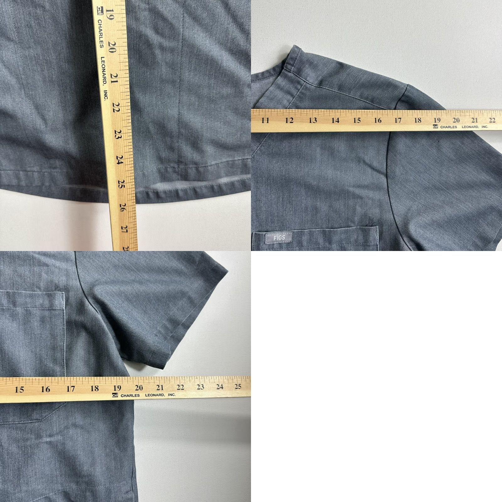 Vintage FIGS Catarina Hand Pockets Solid Gray Scrub Top Womens Size Medium Uniform Size M / US 6-8 / IT 42-44 - 8 Thumbnail