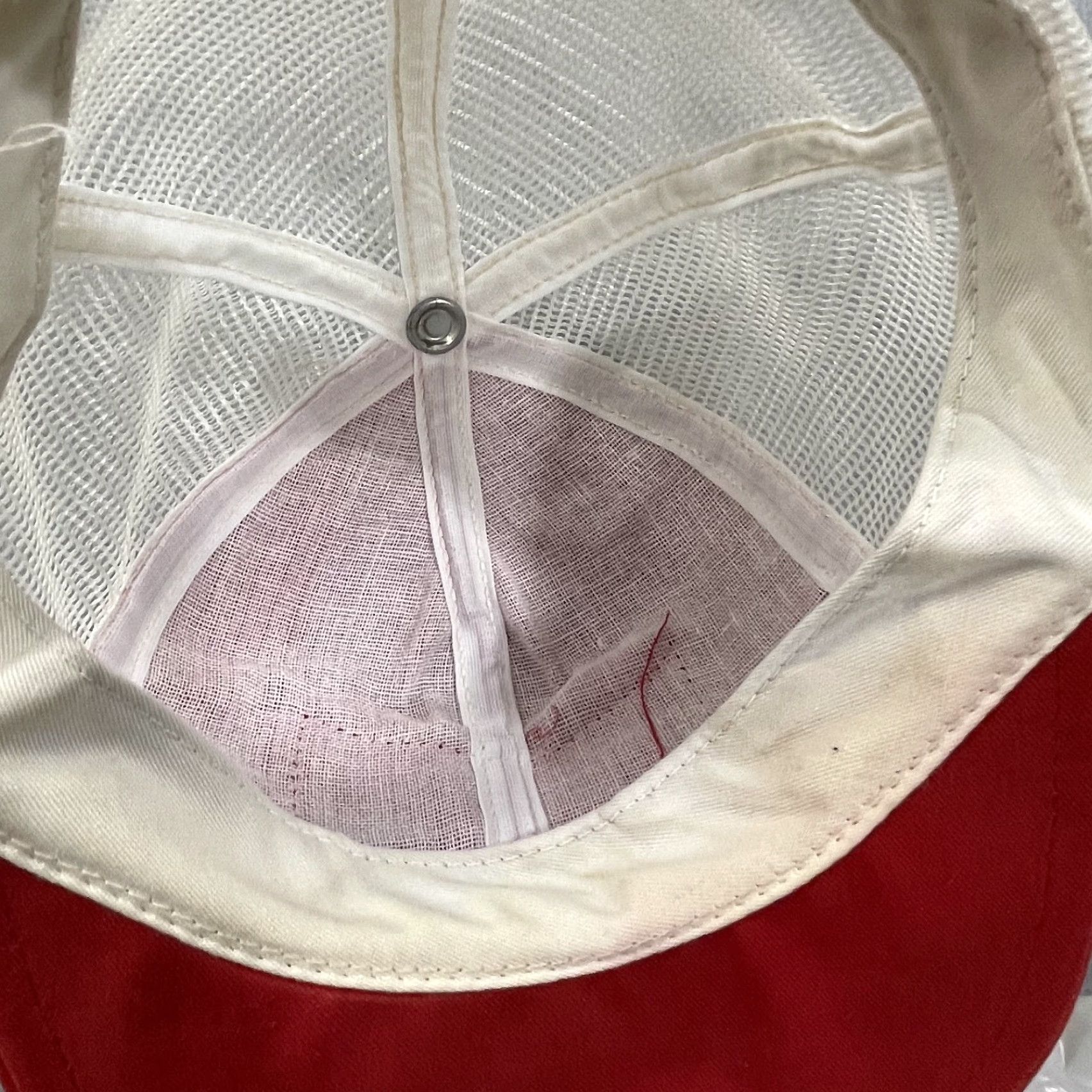Budweiser VINTAGE Budweiser Hat Adult Red White Beer Adjustable Trucker Snapback USA 80s Men One Size Red Beer Trucker Hat Mens Vintage 80s US Adjustable Size ONE SIZE - 7 Thumbnail