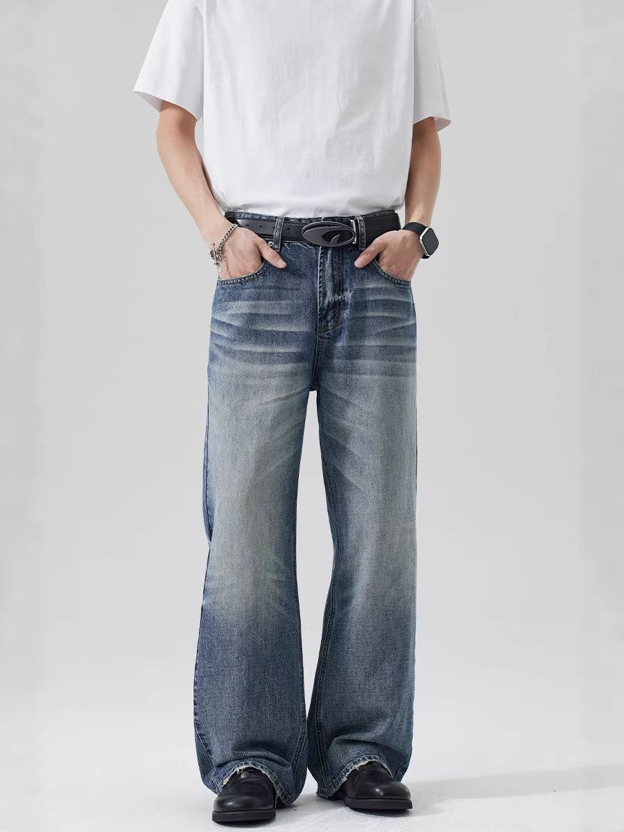 Japanese Brand American retro washed distressed whiskered jeans for men Size US 32 / EU 48 - 1 Thumbnail