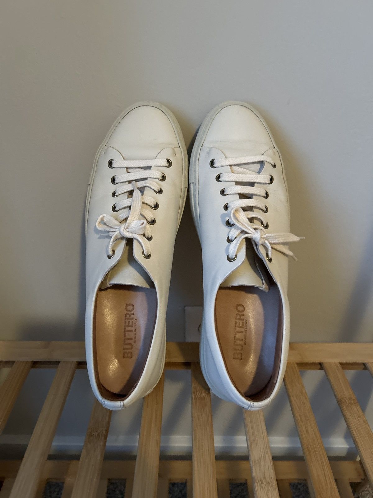 Buttero Buttero Cream Leather Shoes 11 US Mens Size US 11 / EU 44 - 2 Thumbnail