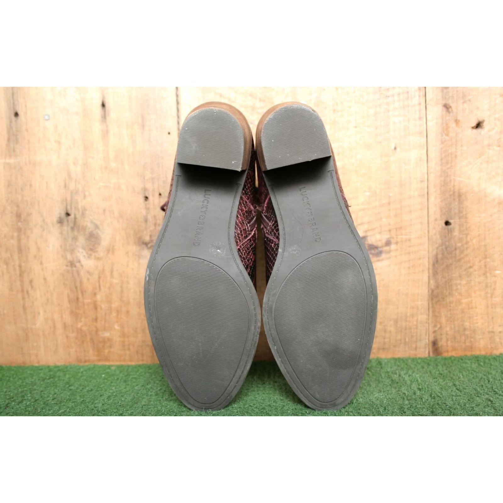 Lucky Brand LUCKY BRAND Persee Burgundy Snake Print Leather Bootie Sz. 6.5 M Womens Shoes Size US 7 / IT 37 - 4 Thumbnail