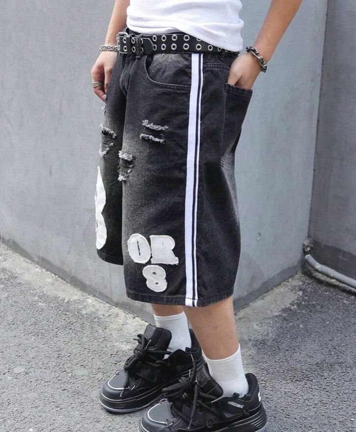 Jean DRIP Graphic Drill jeans shorts jorts Size US 34 / EU 50 - 3 Thumbnail