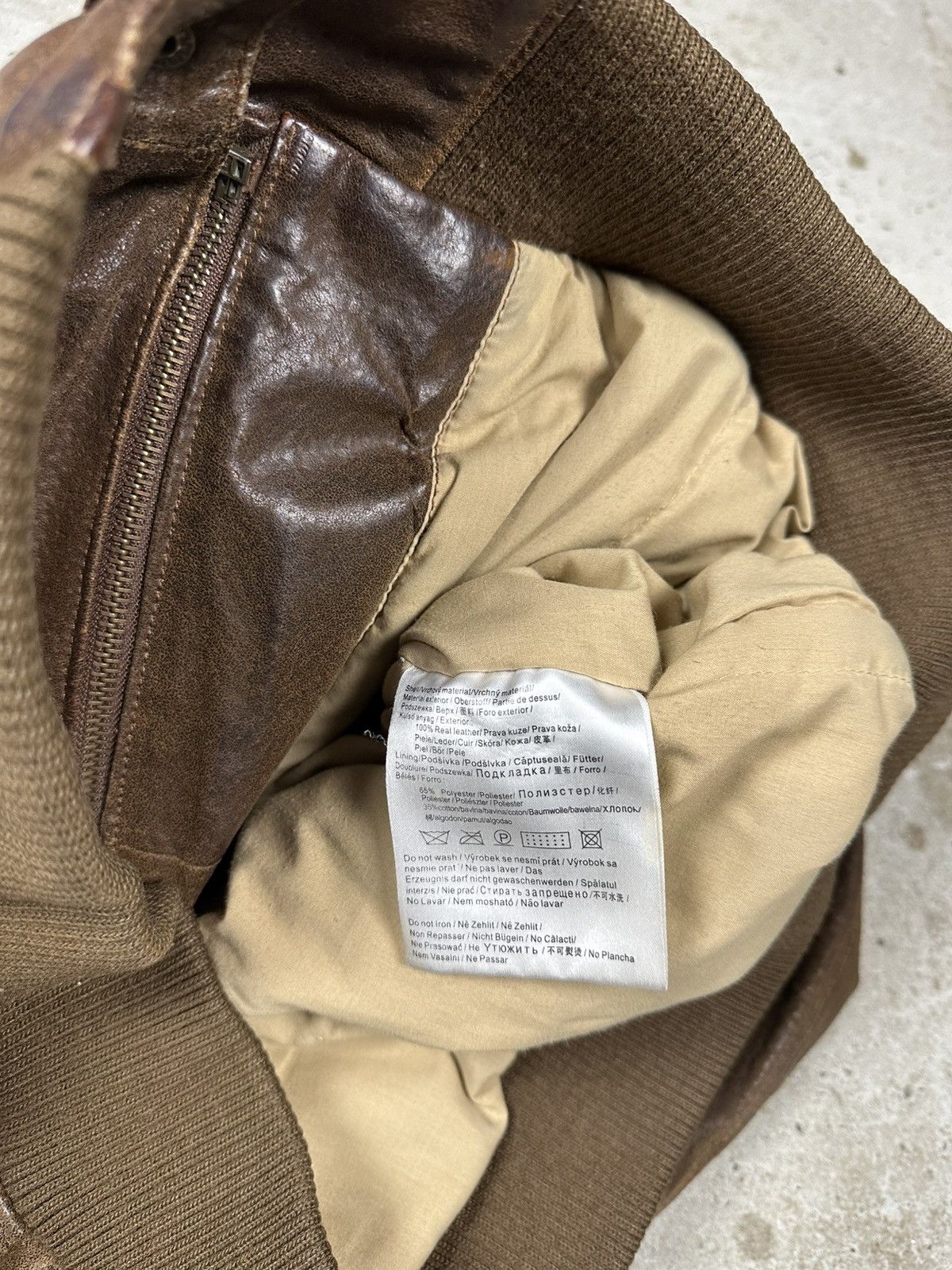 Genuine Leather × Vintage Vintage Y2K Top Gun A2 Flyers Brown Bomber Leather Jacket Size US L / EU 52-54 / 3 - 9 Thumbnail
