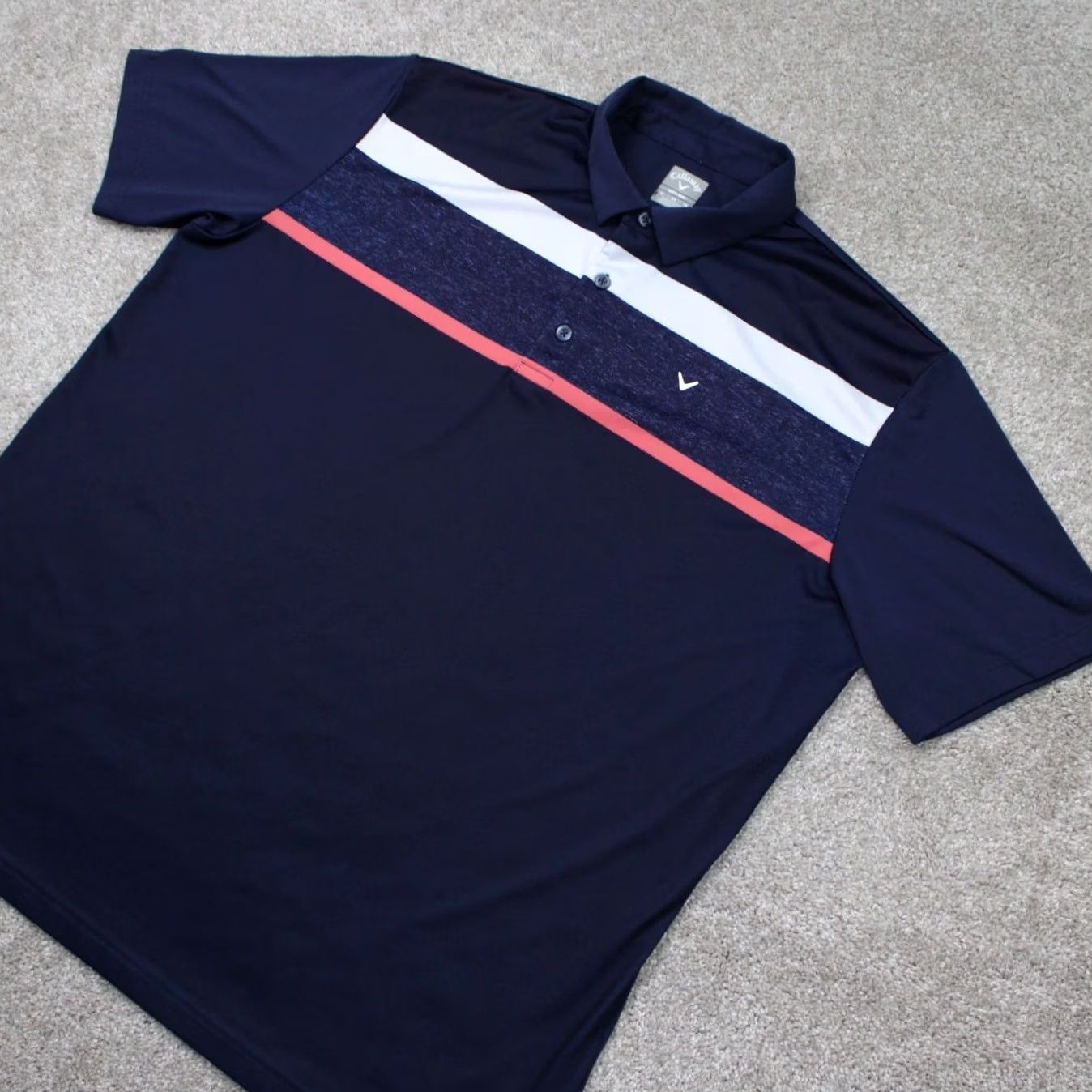 Callaway Callaway Polo Shirt Mens XL Blue/Pink/White Opti-Dri Short Sleeve Golf Shirt Size US XL / EU 56 / 4 - 3 Thumbnail