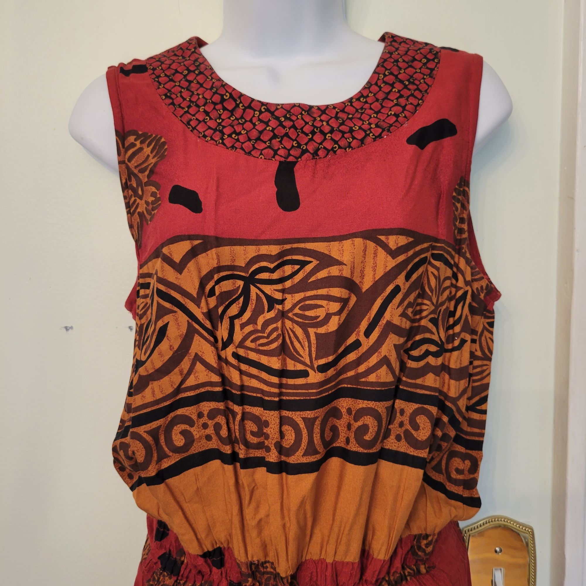 Vintage Vintage Kathie Lee Tribal Print Sleeveless Maxi Dress Blouso Size M / US 6-8 / IT 42-44 - 7 Thumbnail