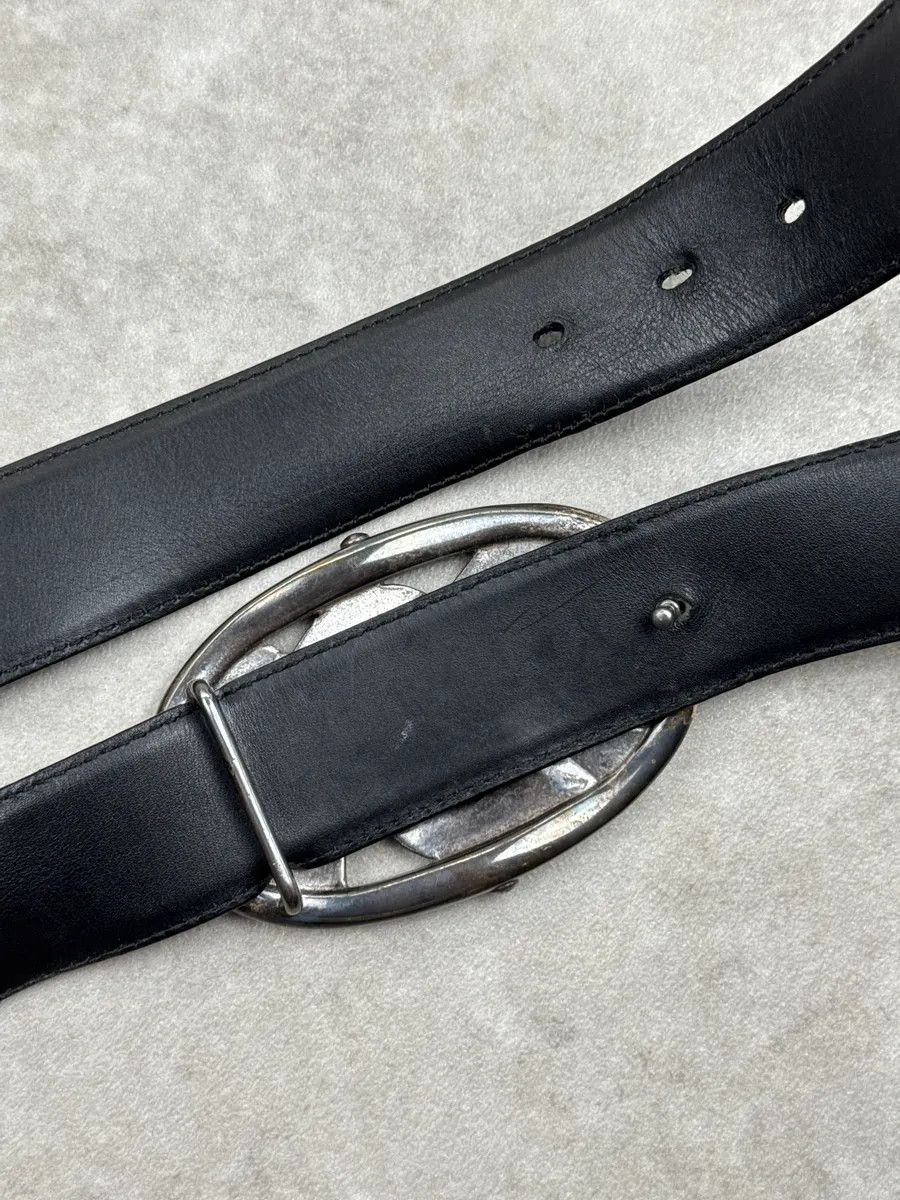 Yves Saint Laurent [RUNWAY] AW2003 Yves Saint Laurent Black Leather Oval Metallic Buckle Belt Size ONE SIZE - 7 Thumbnail
