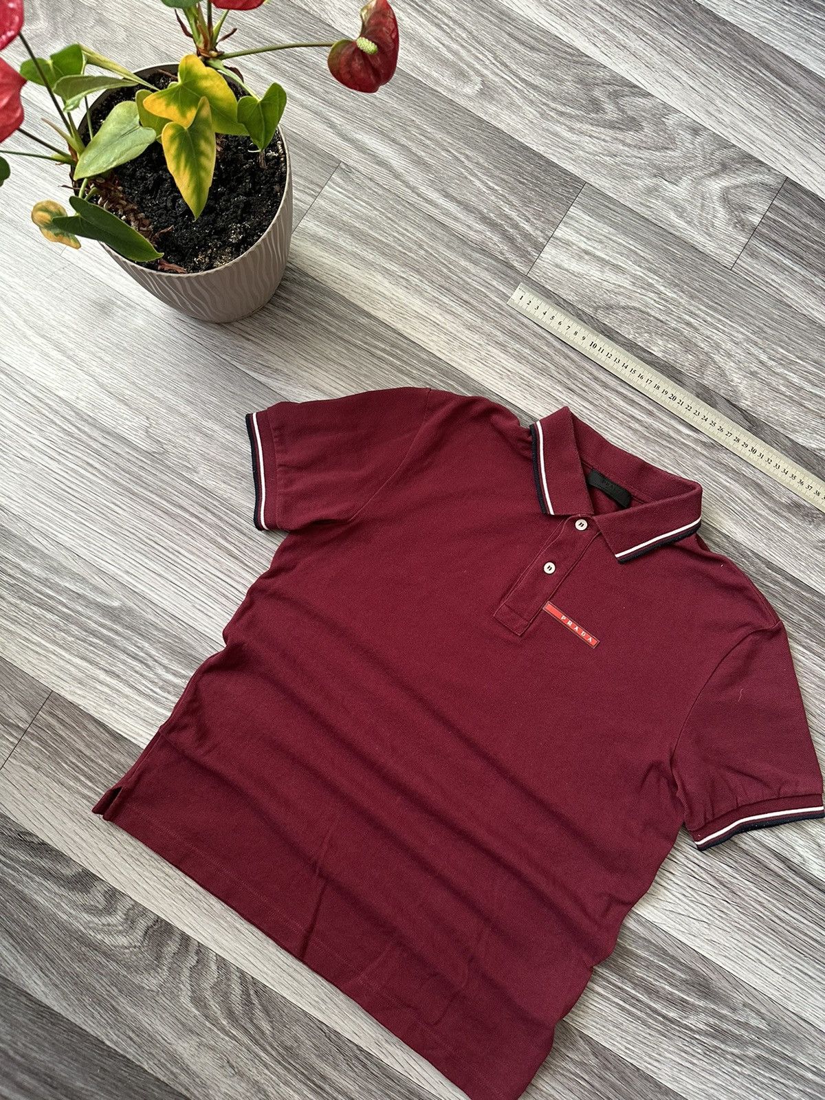 Prada Prada Milano Red Burgundy Polo T shirt Red Tab size M hype Size US M / EU 48-50 / 2 - 2 Thumbnail