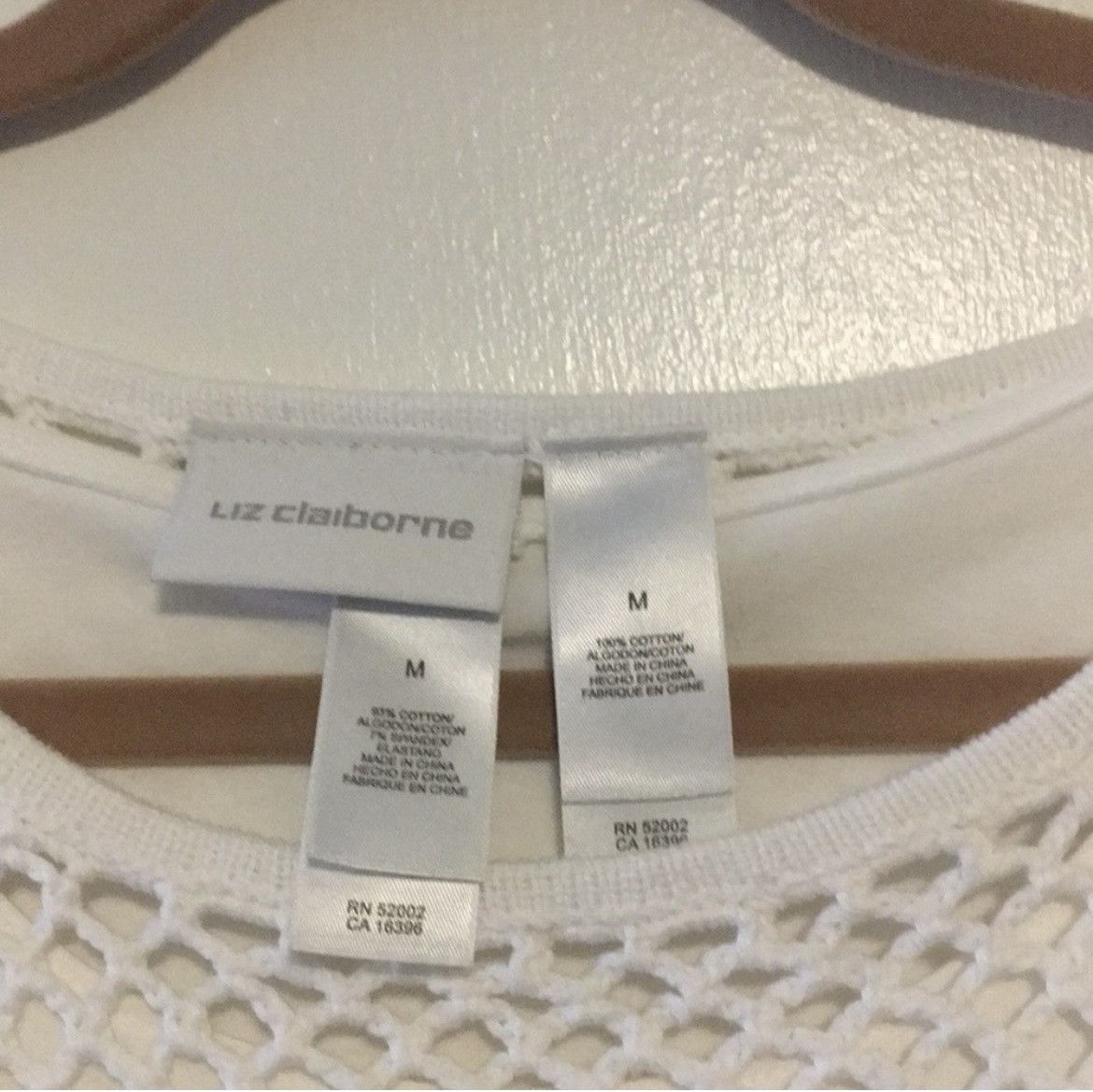 Liz Claiborne Liz Claiborne White Sheer Long Sleeve Top Size M / US 6-8 / IT 42-44 - 2 Thumbnail